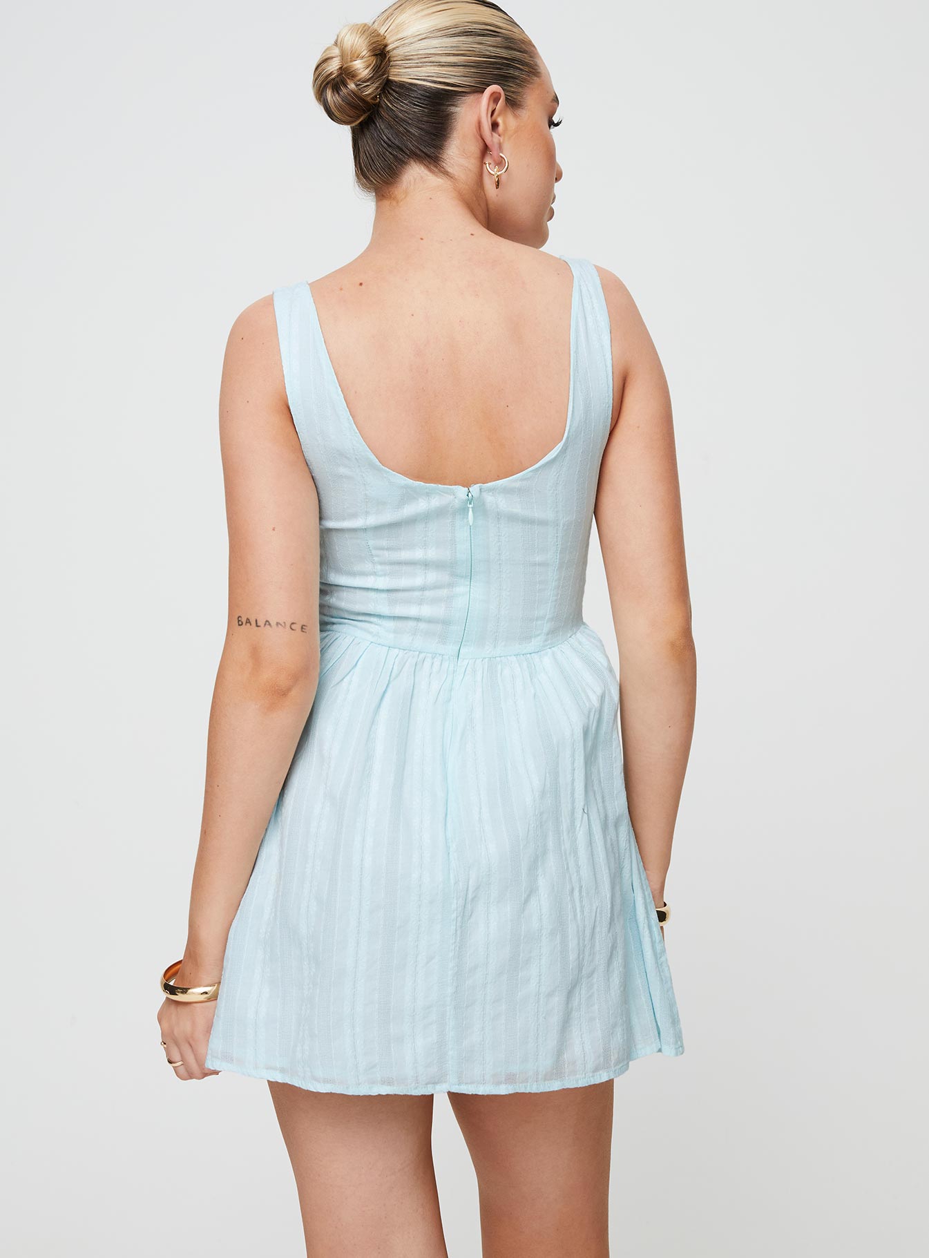 Lorinda Mini Dress Blue - Image 5