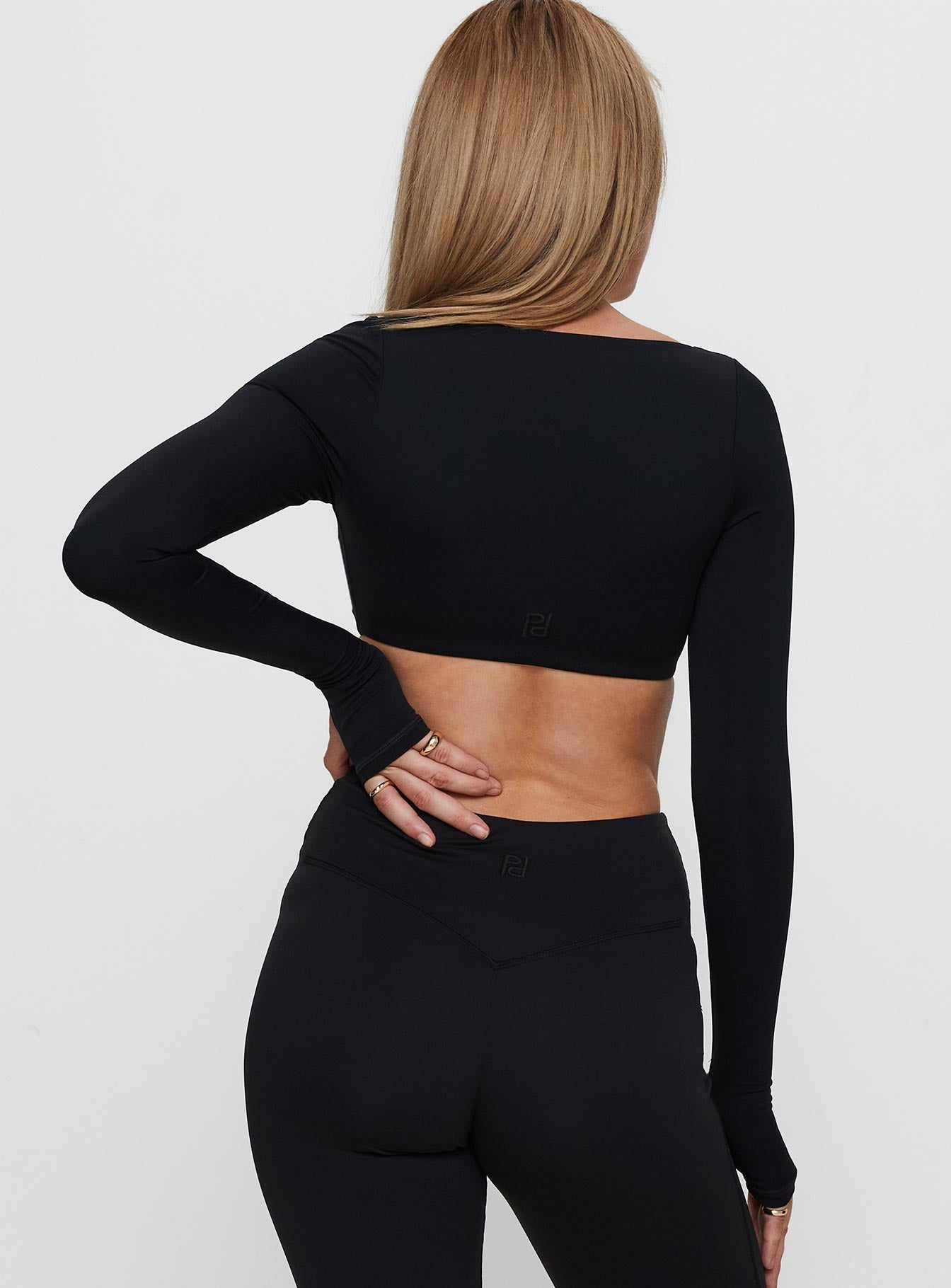 Set Point Active Square Neck Sleeve Top Black - Image 5