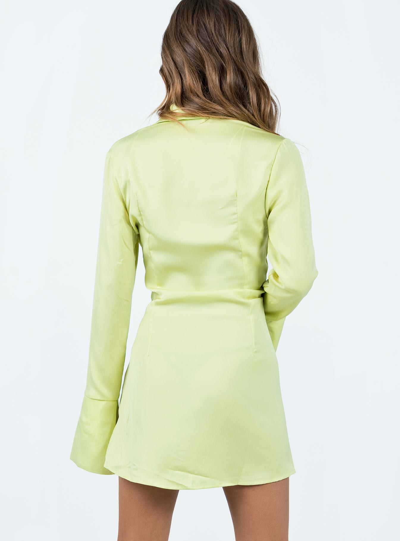 Posy Long Sleeve Mini Dress Green - Image 5