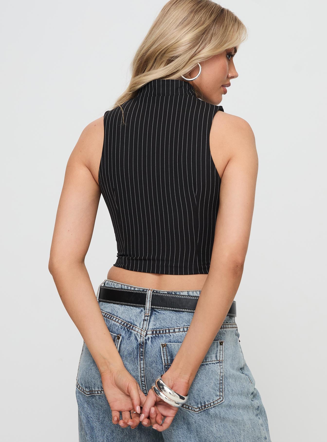 Messa Top Black Pinstripe - Image 4