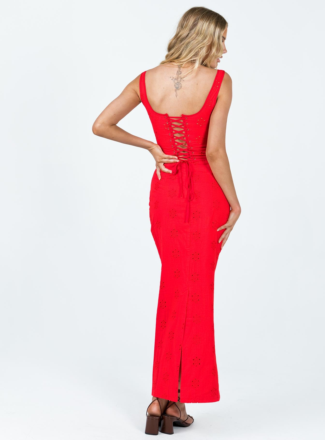 Flowerfields Maxi Skirt Red - Image 5