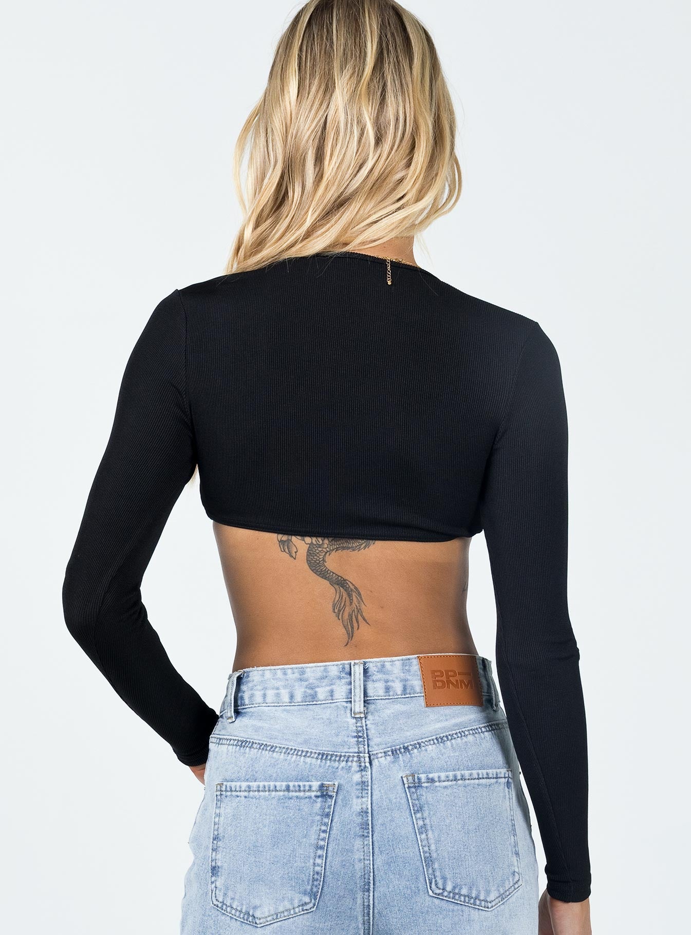 Dustin Long Sleeve Top Black - Image 6