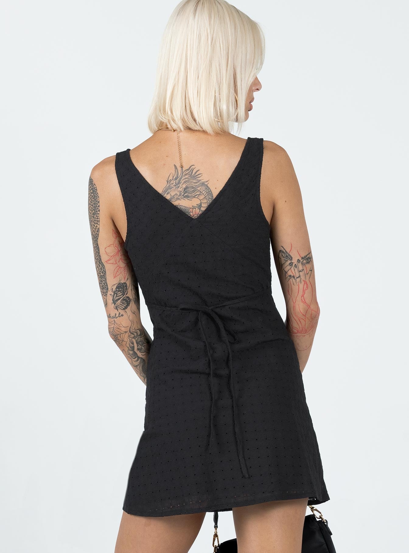 Nellie Mini Dress Black Anglaise - Image 5