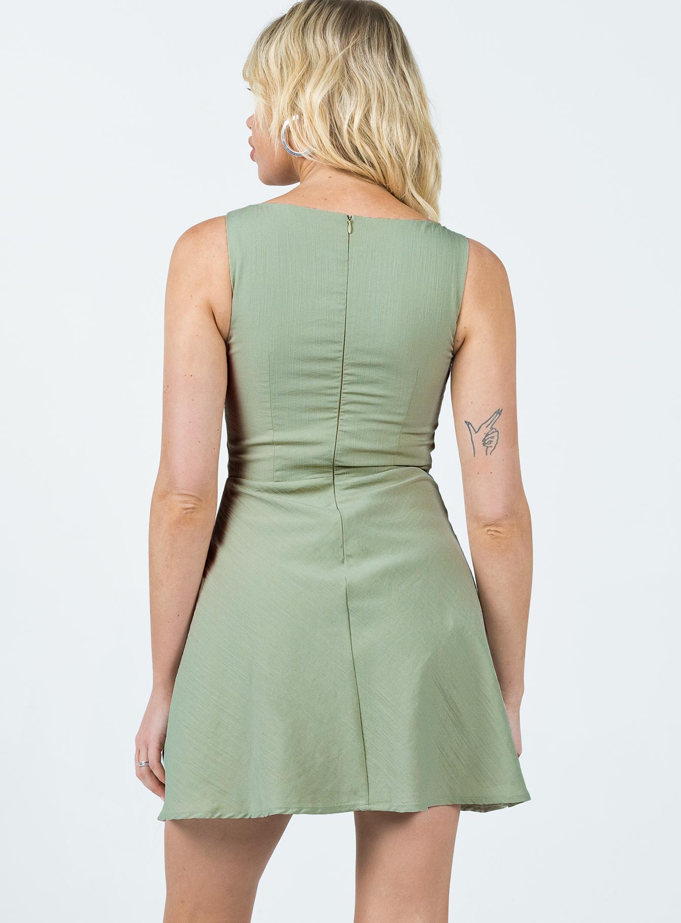 Kavey Mini Dress Sage - Image 5