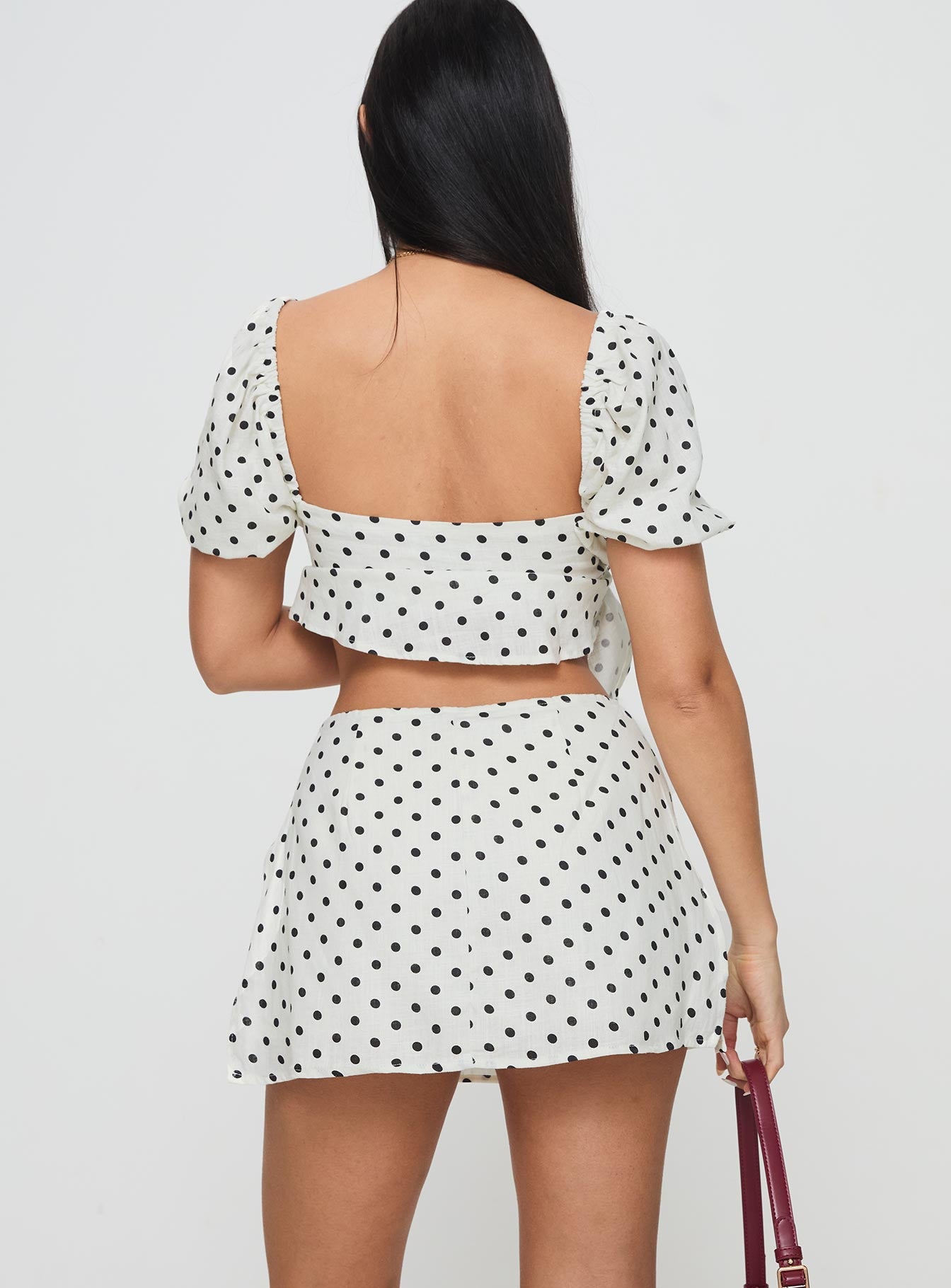 Adios Linen Blend Skort Cream/Black - Image 5