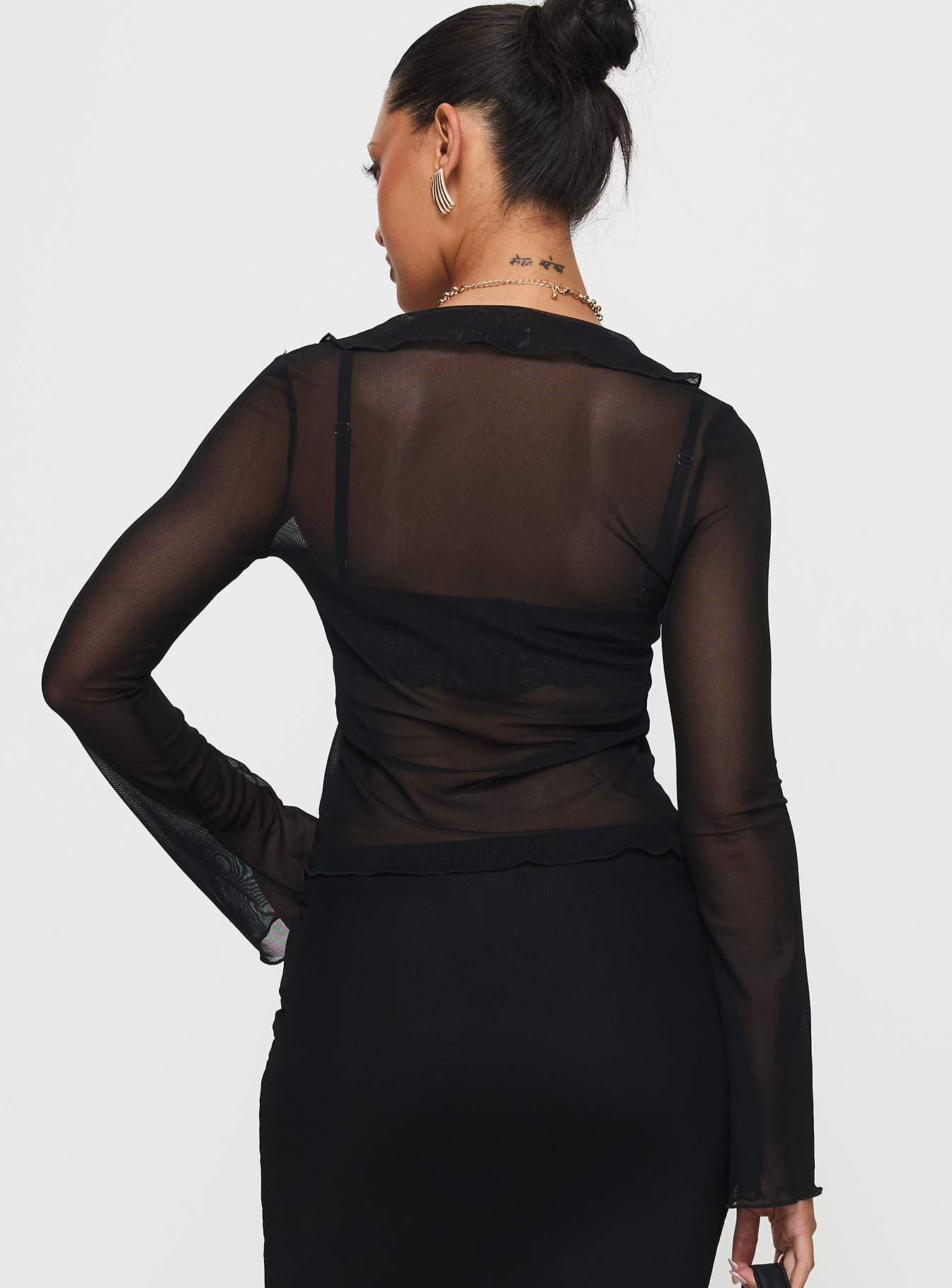Thalassia Long Sleeve Top Black - Image 4