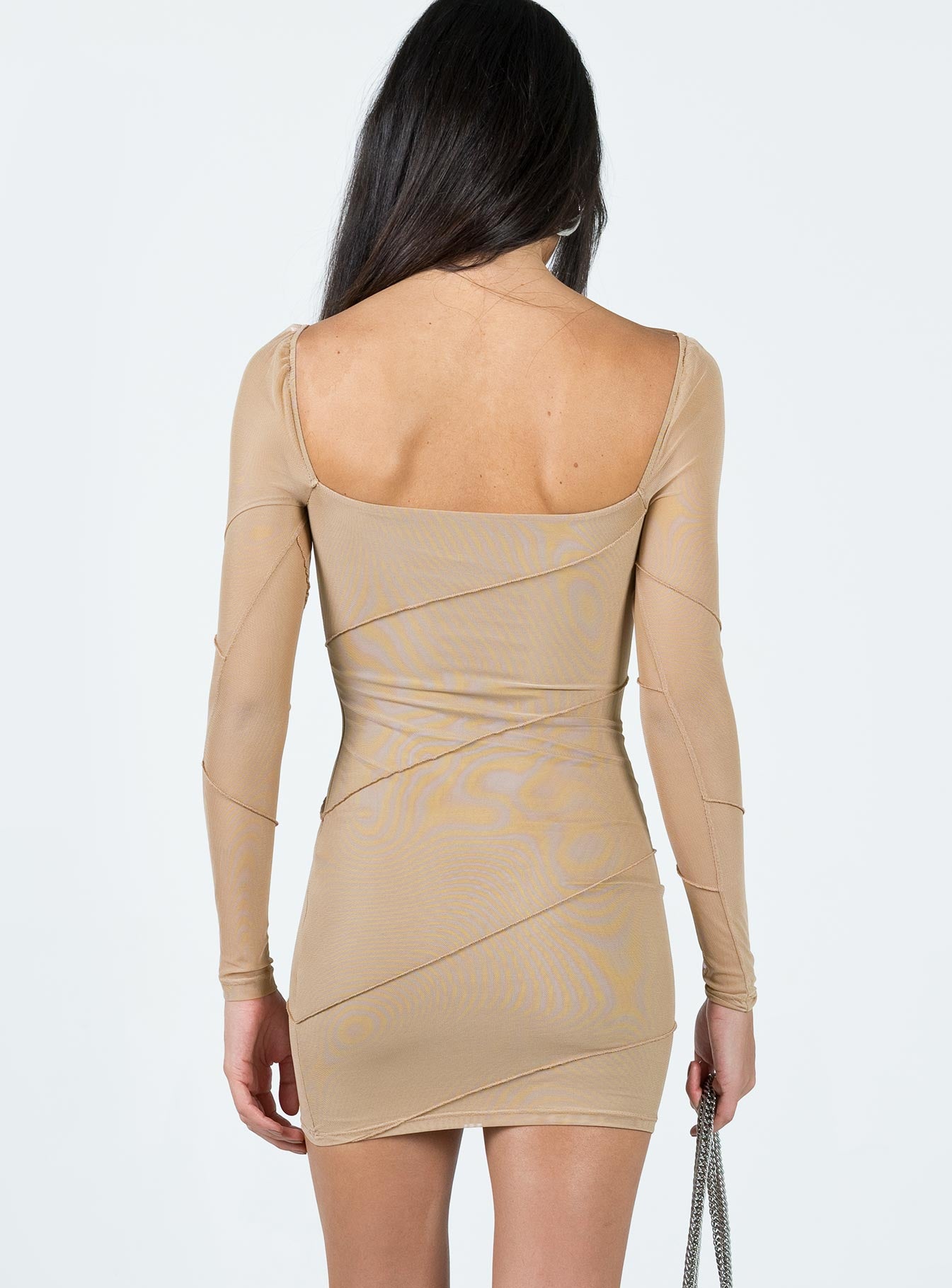 Navaline Mini Dress Beige - Image 4