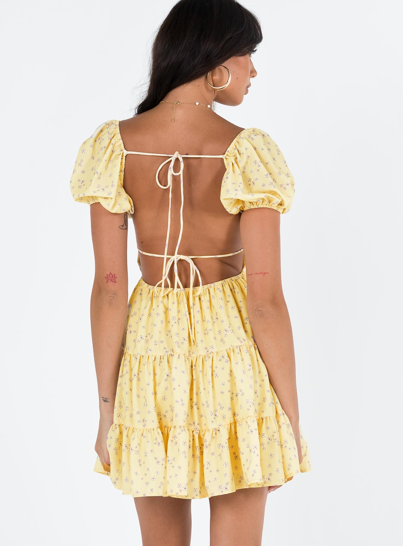 Danny Mini Dress Yellow Floral - Image 6