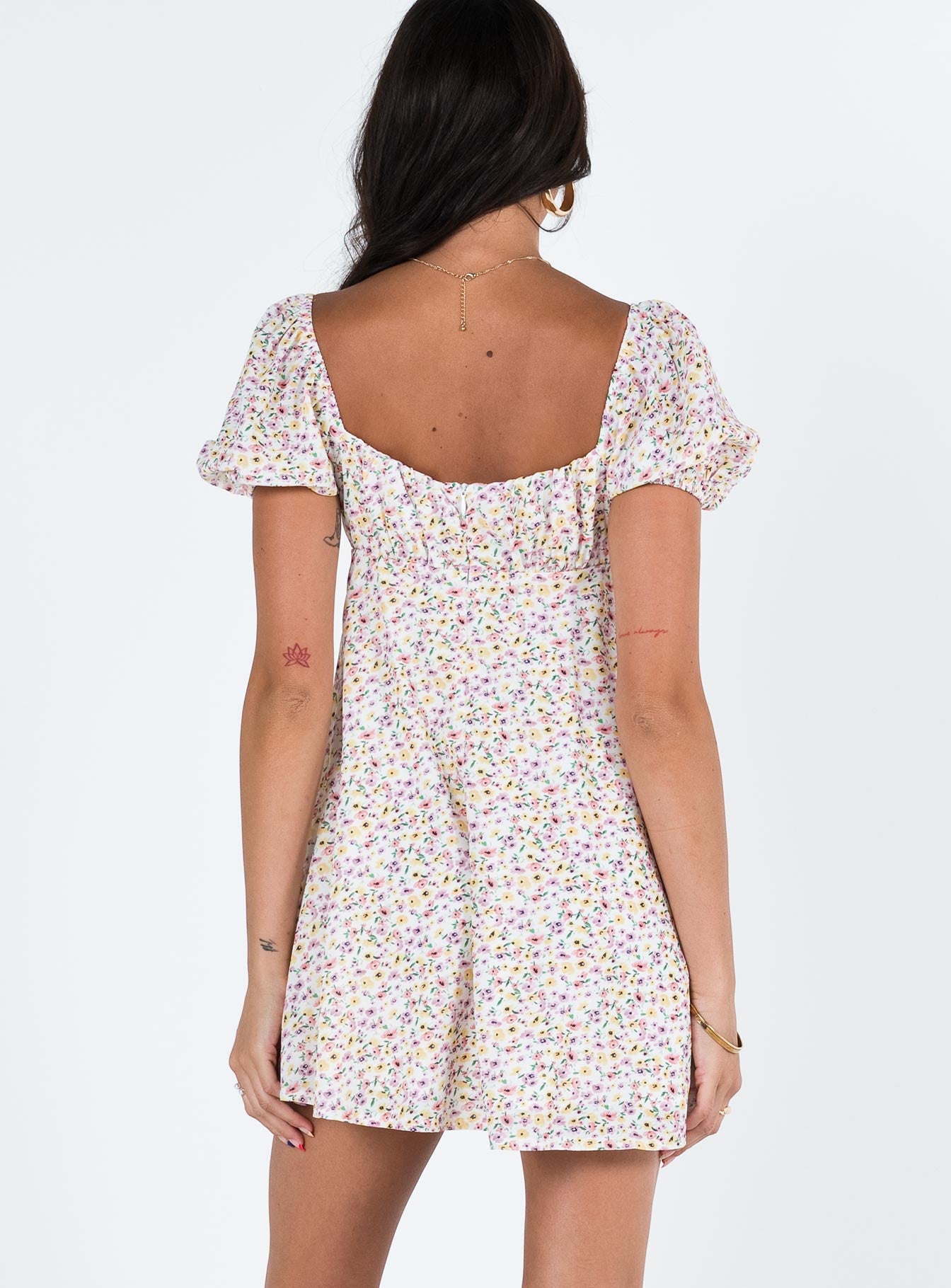 Sudarso Mini Dress Yellow Floral - Image 5