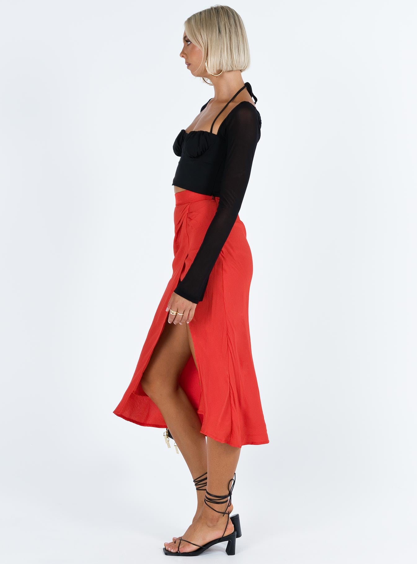 Mabel Midi Skirt Red - Image 4
