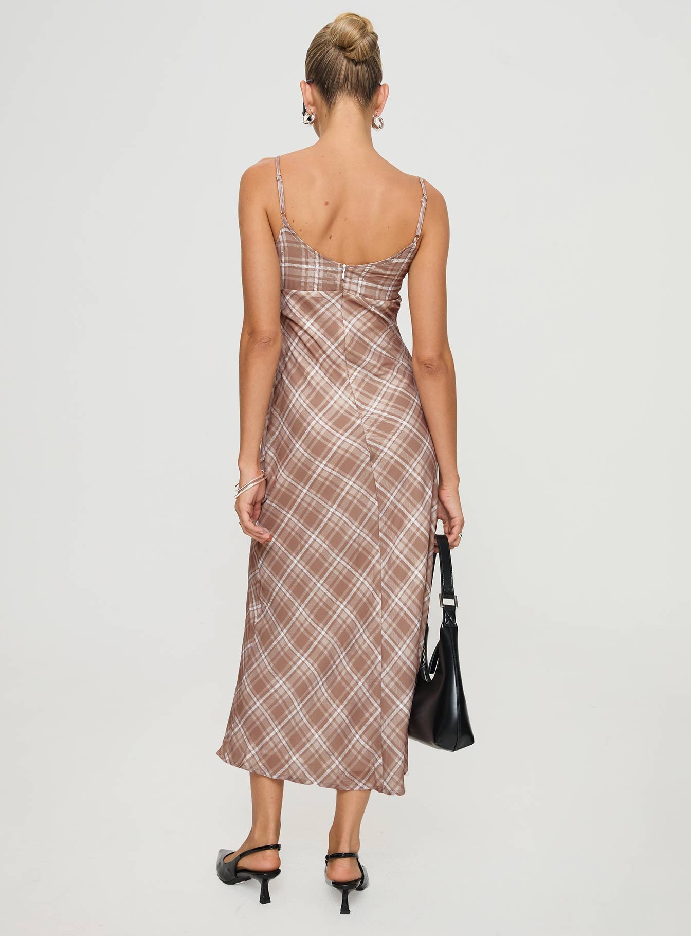 Wallin Maxi Dress Brown Check - Image 5