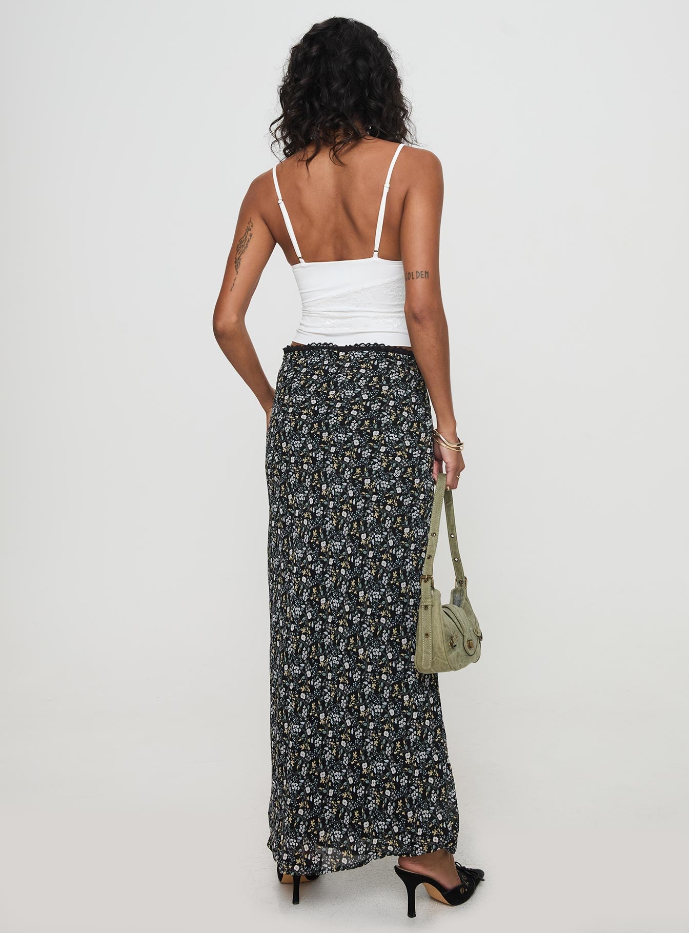 Emily Maxi Skirt Blue / Black Floral - Image 5