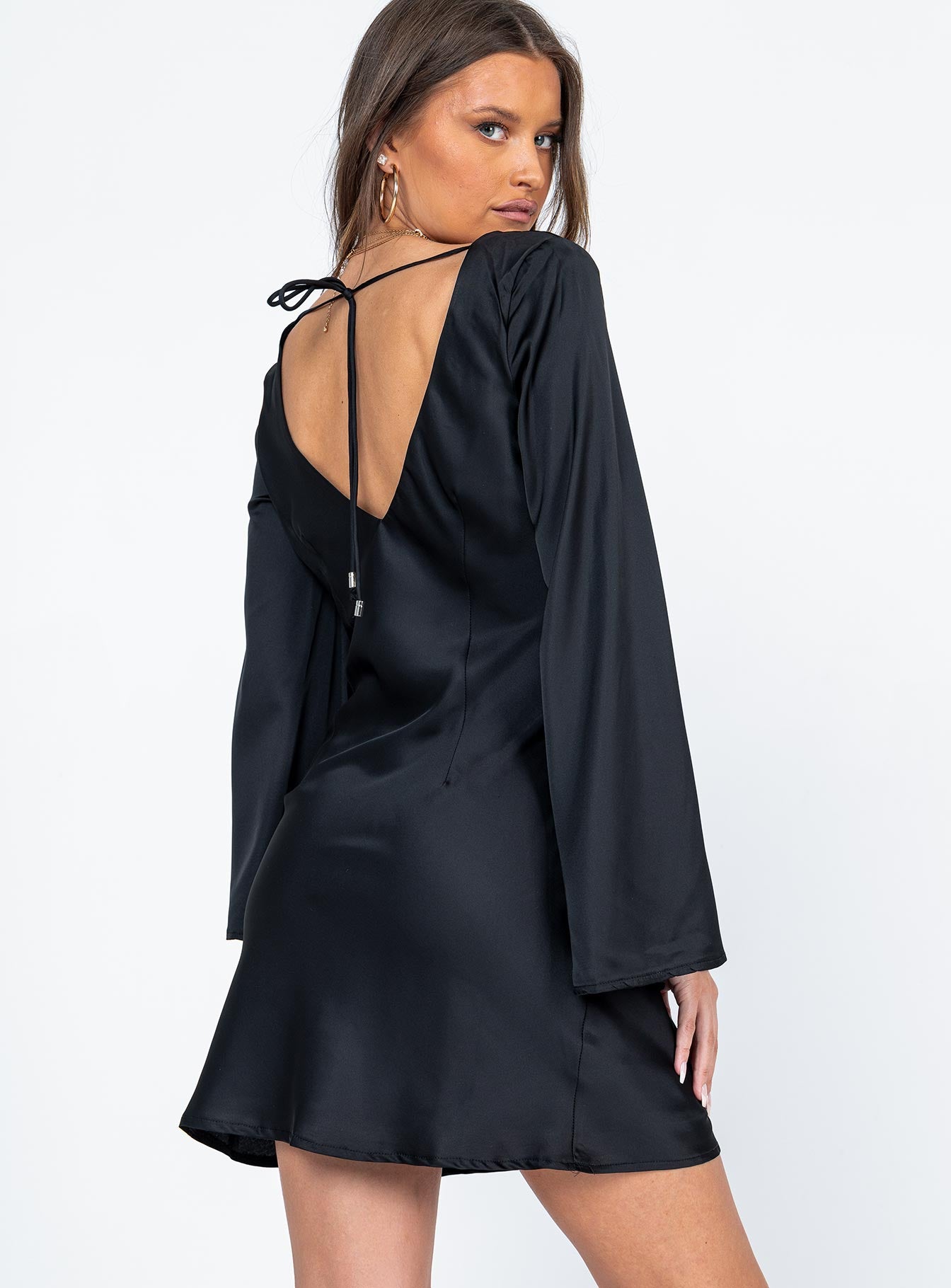 Easton Long Sleeve Mini Dress Black - Image 5