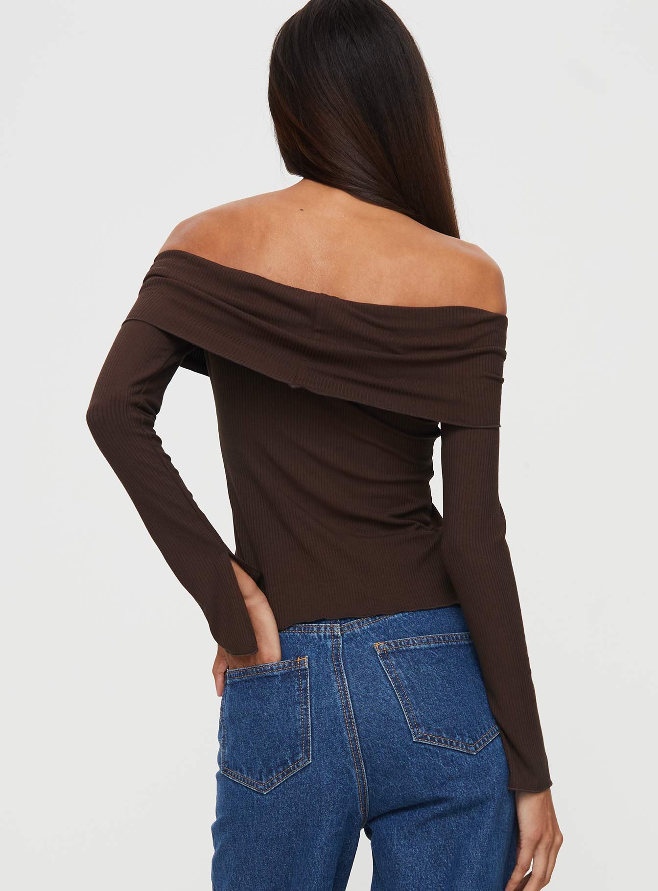 Parveen Off The Shoulder Top Brown - Image 4