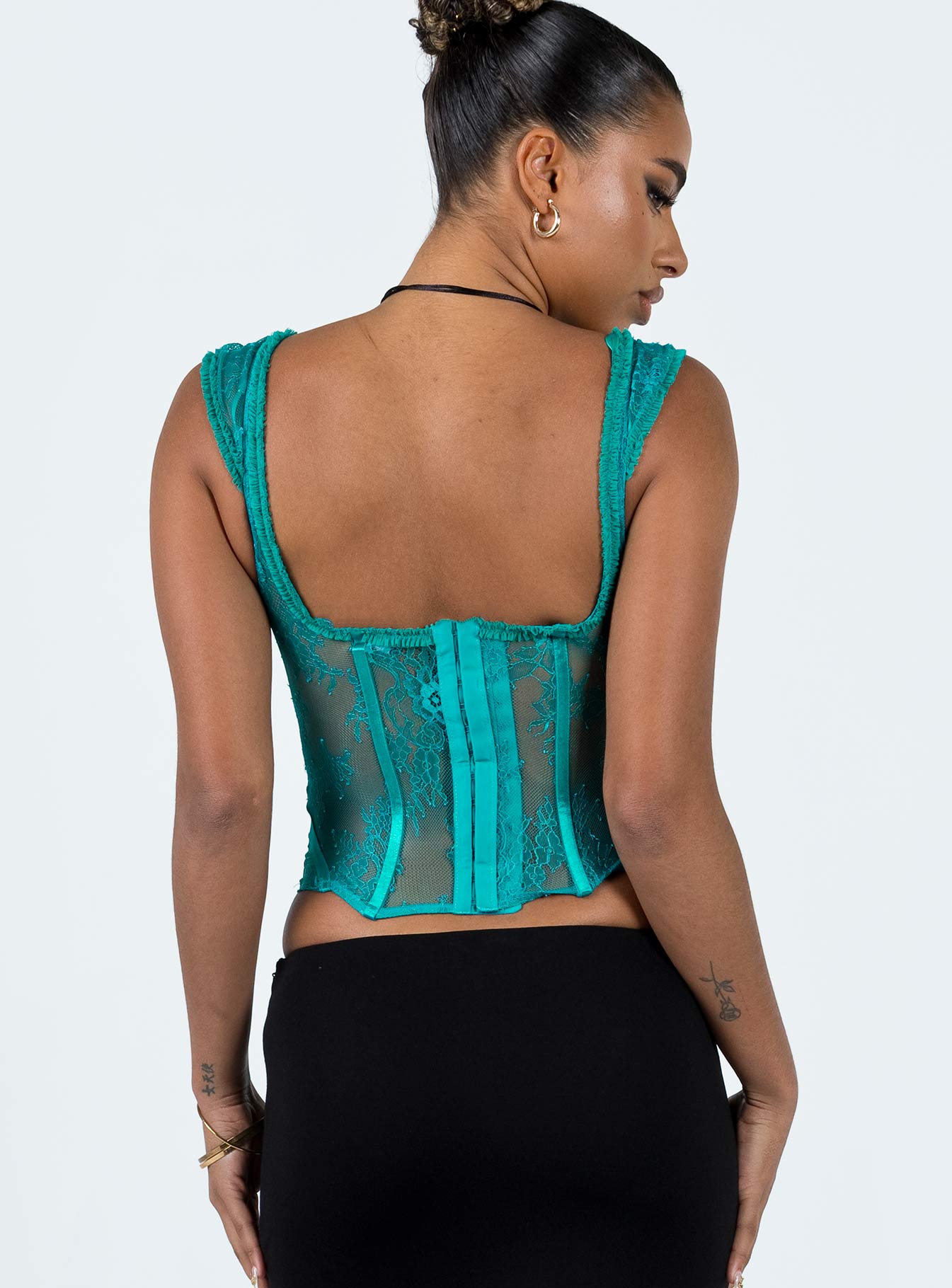 Some Like It Hot Lace Corset Teal - Image 5