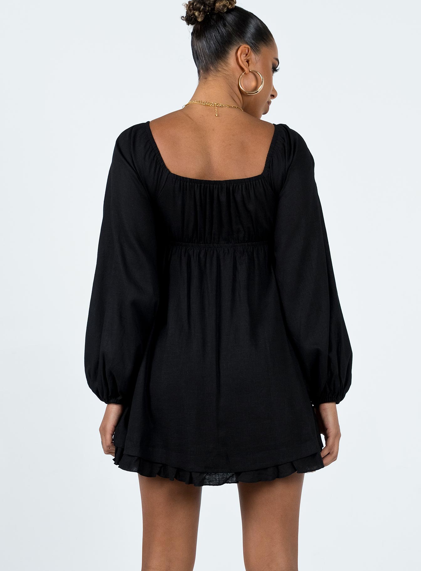 Empress Of Love Long Sleeve Mini Dress Black - Image 4