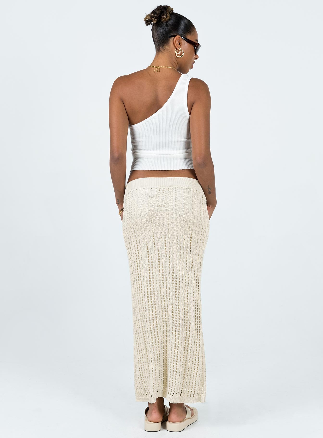Mavie Knit Skirt Beige - Image 5