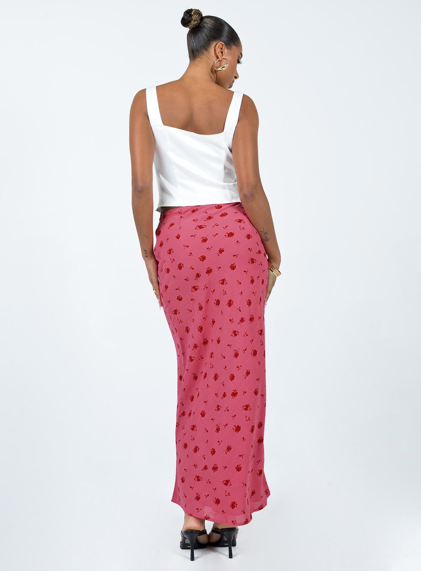 Gendling Midi Skirt Pink Floral - Image 5