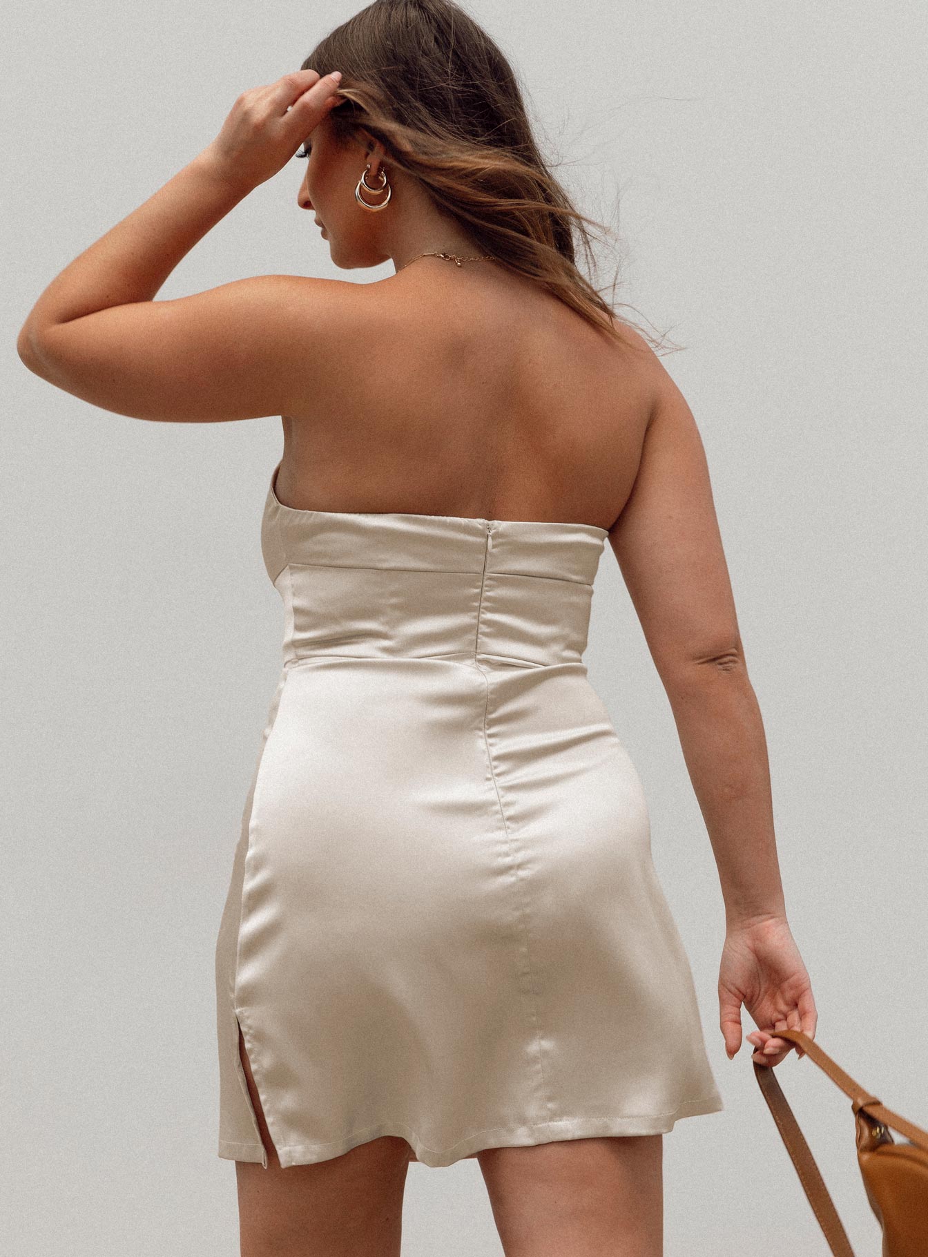 Belli Strapless Mini Dress Champagne - Image 4