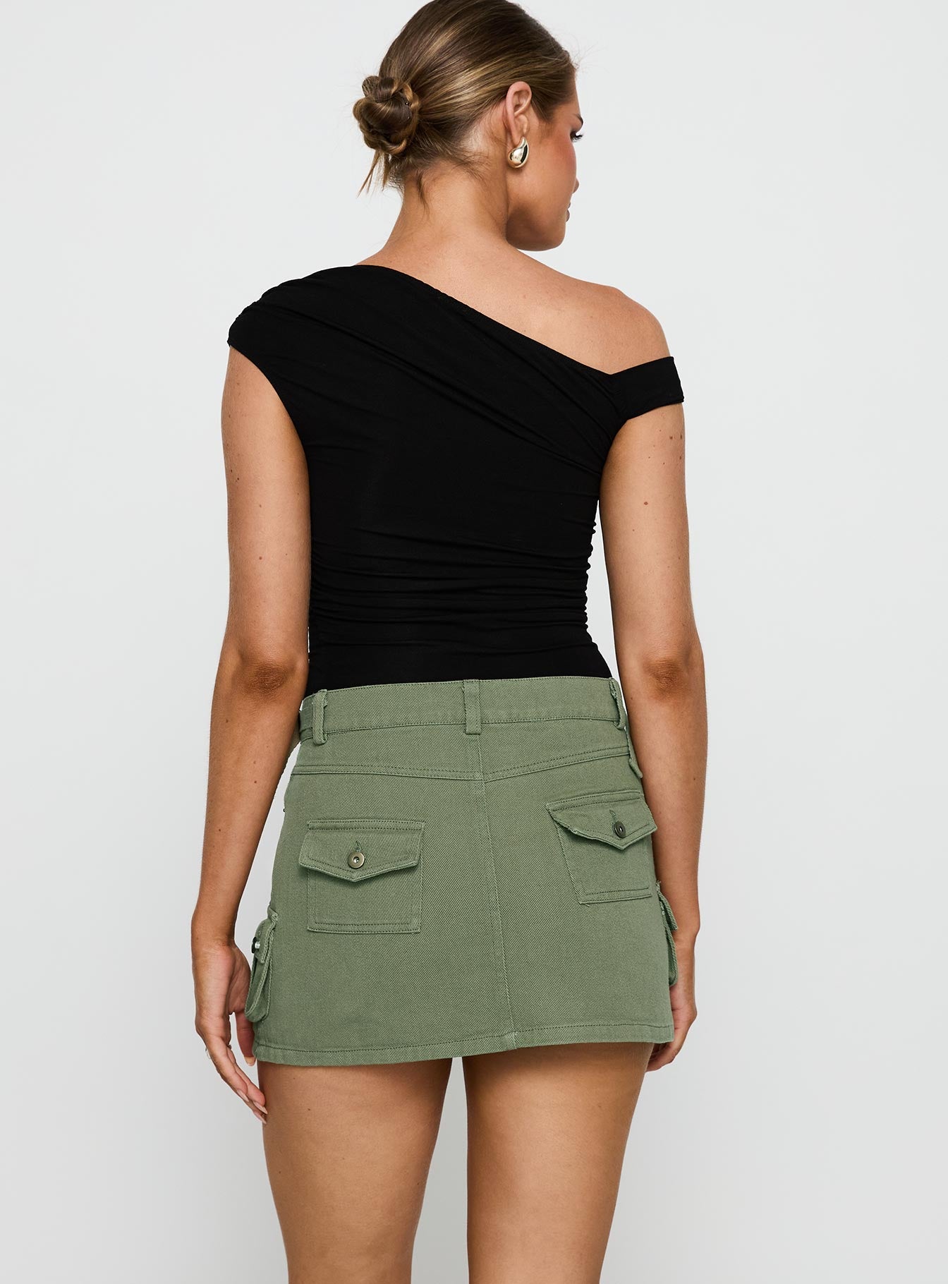 Peterson Cargo Mini Skirt Khaki - Image 5