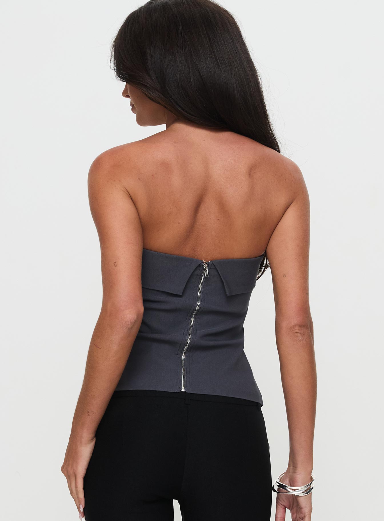 Good Looking Strapless Top Charcoal - Image 4