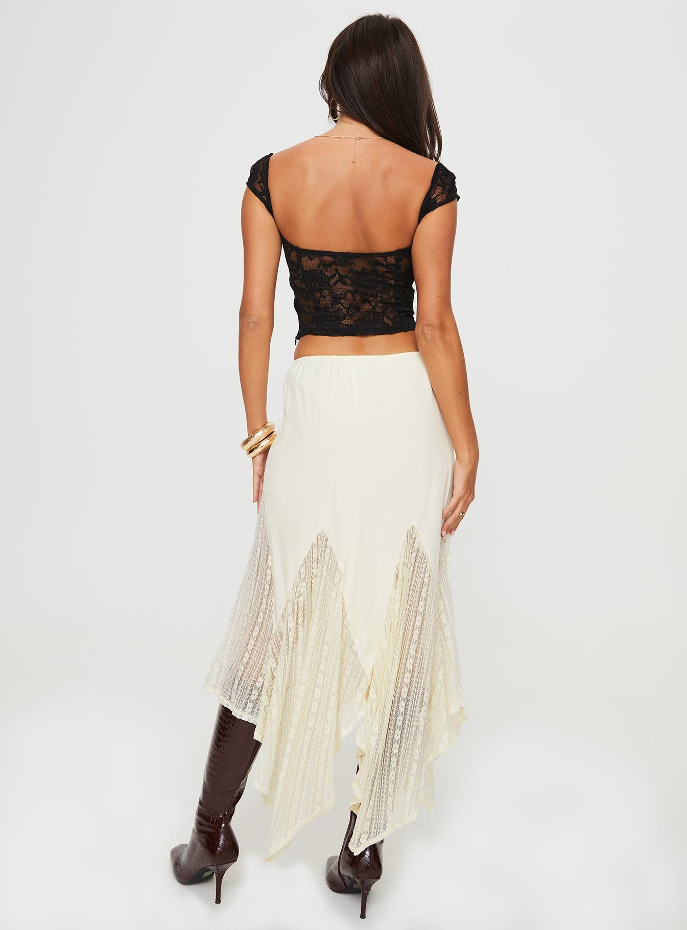 Madame Lace Maxi Skirt Cream - Image 5