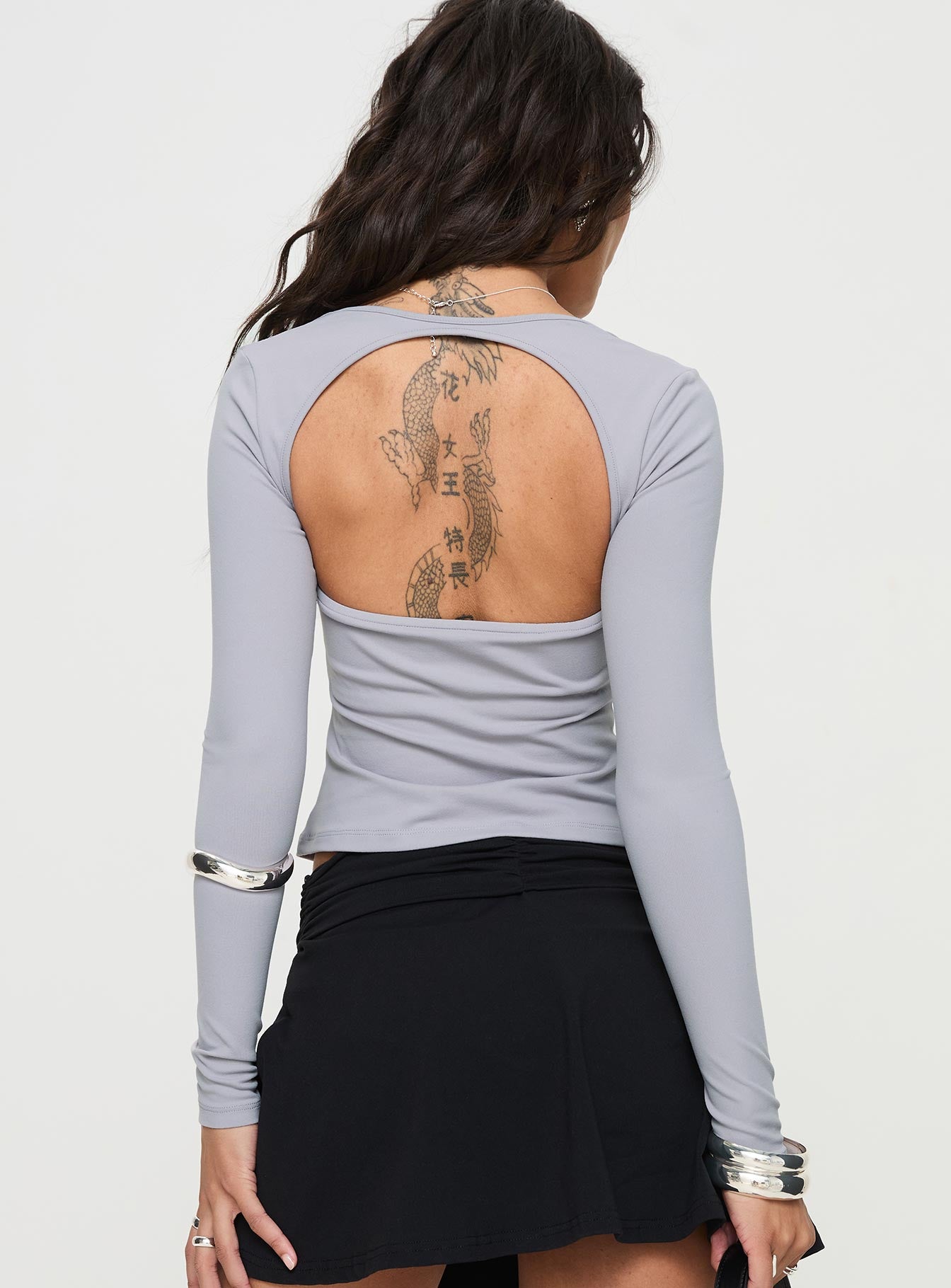 Adella Long Sleeve Top Grey - Image 5