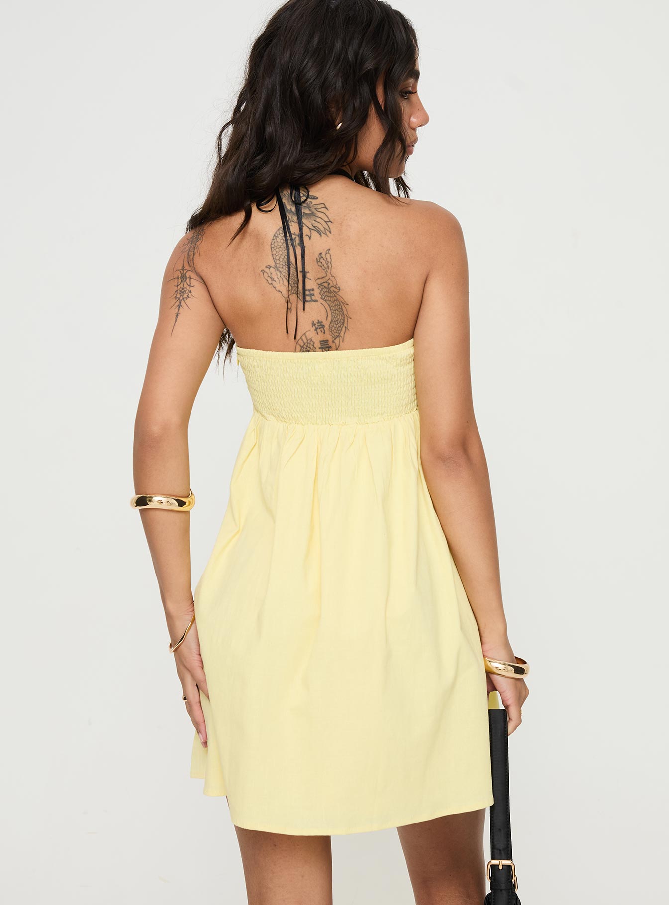 Osment Strapless Mini Dress Lemon - Image 5