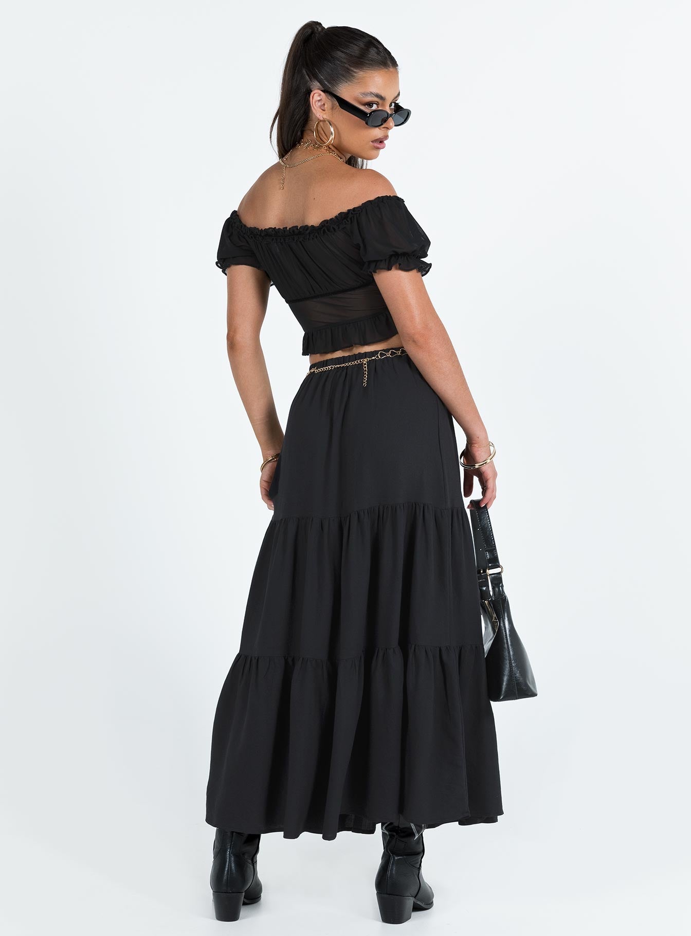 Hale Midi Skirt Black - Image 6