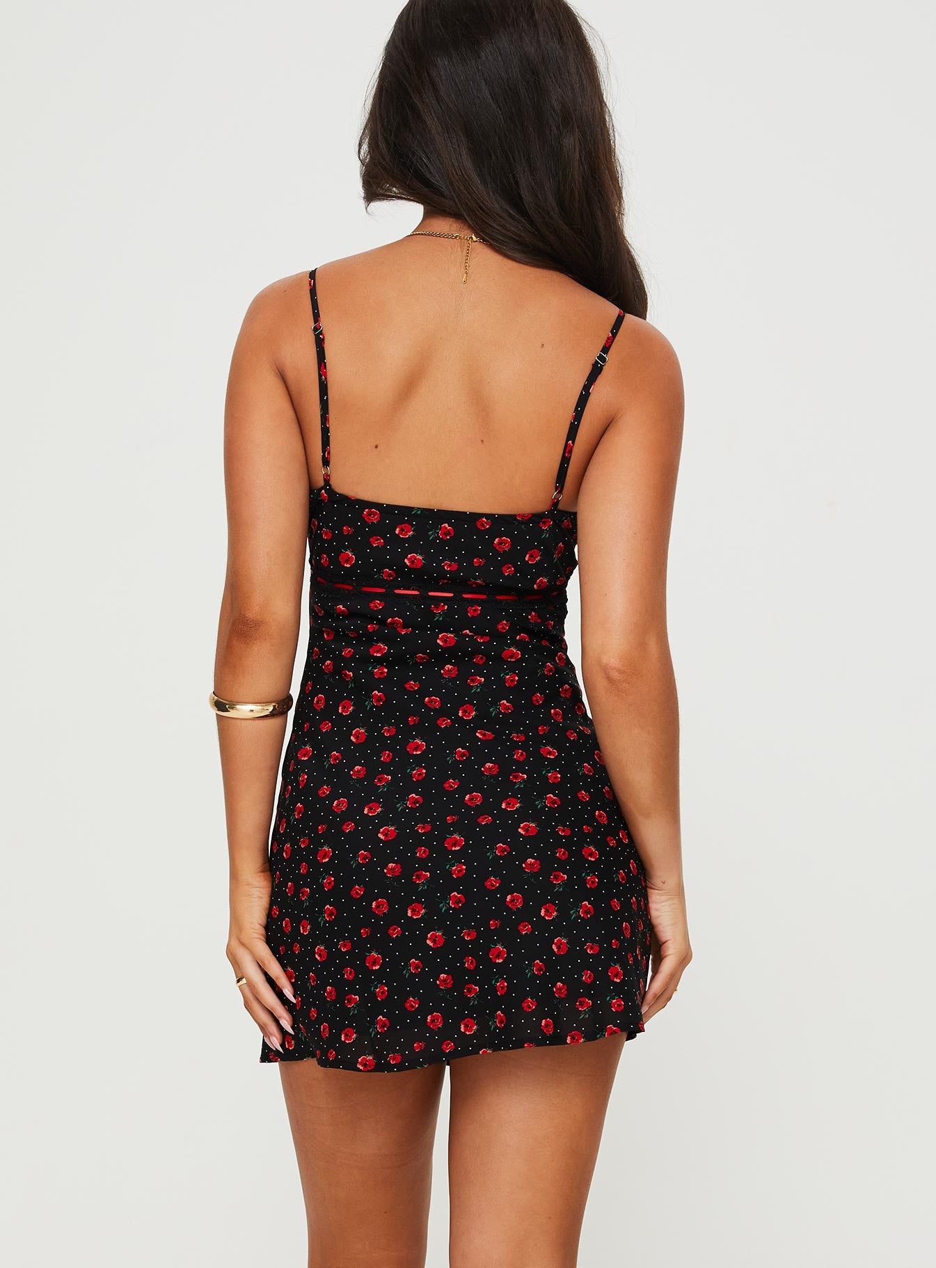 Karena Mini Dress Black / Red Floral - Image 5