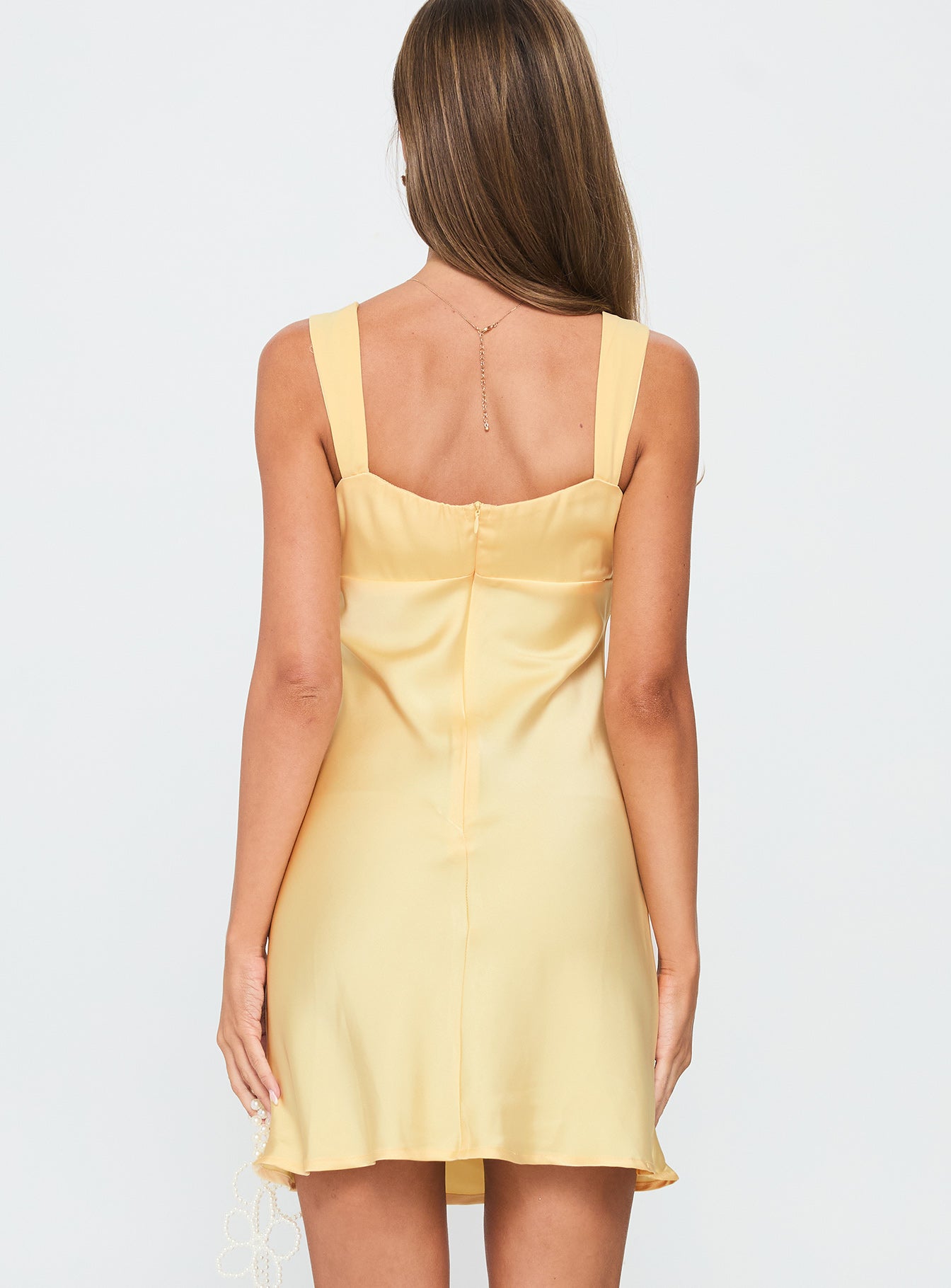 Star Gazer Ruched Mini Dress Yellow - Image 5