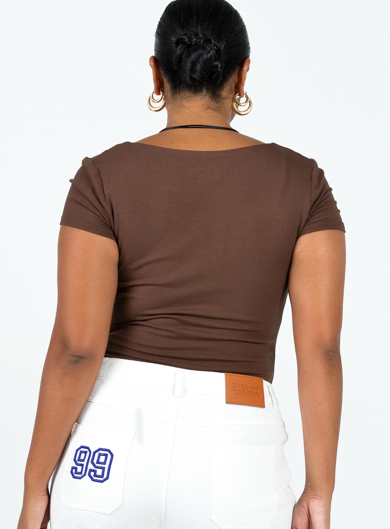 Nolan Short Sleeve Bodysuit Brown - Image 5
