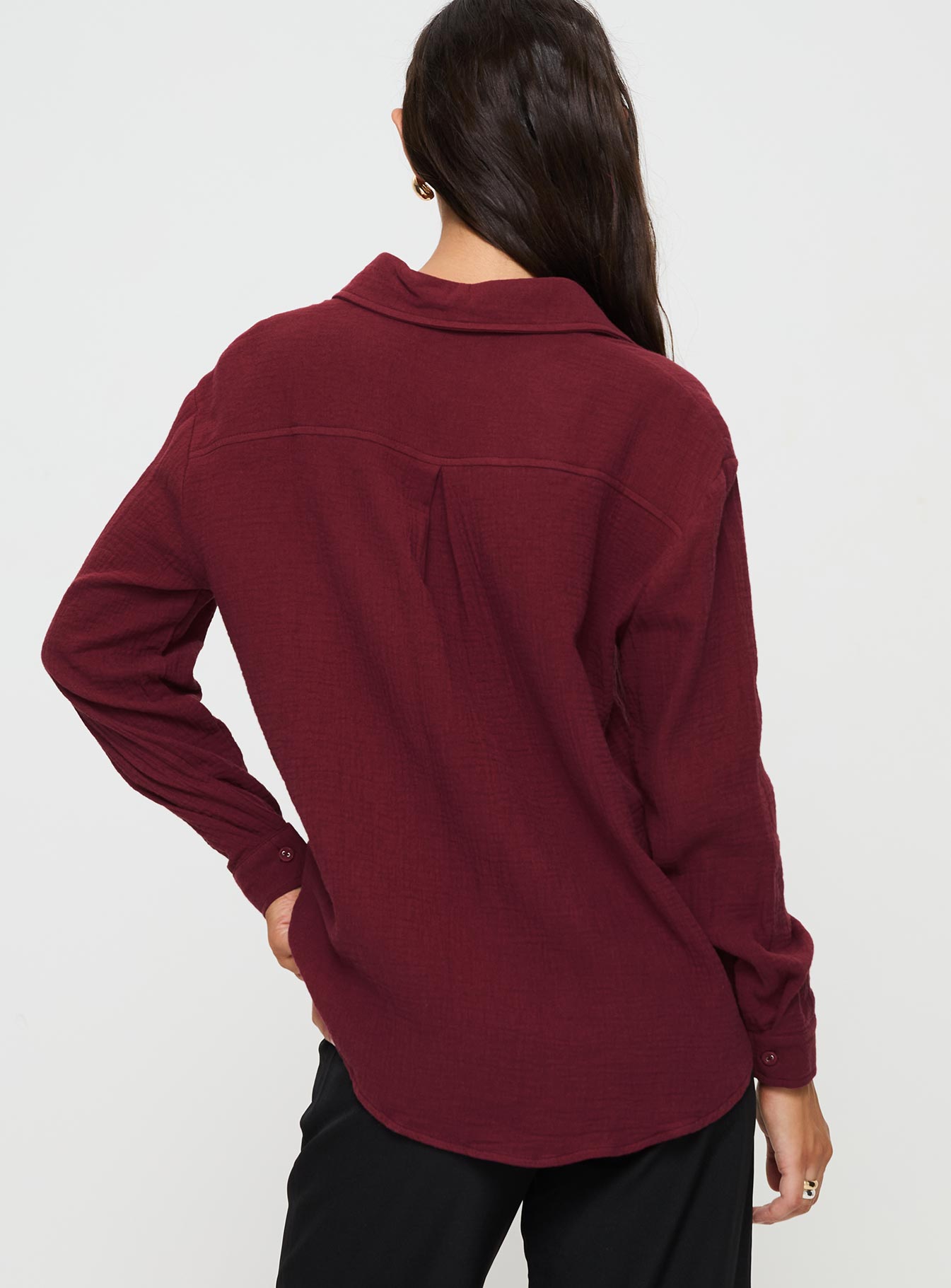 Mahalia Shirt Burgundy - Image 5