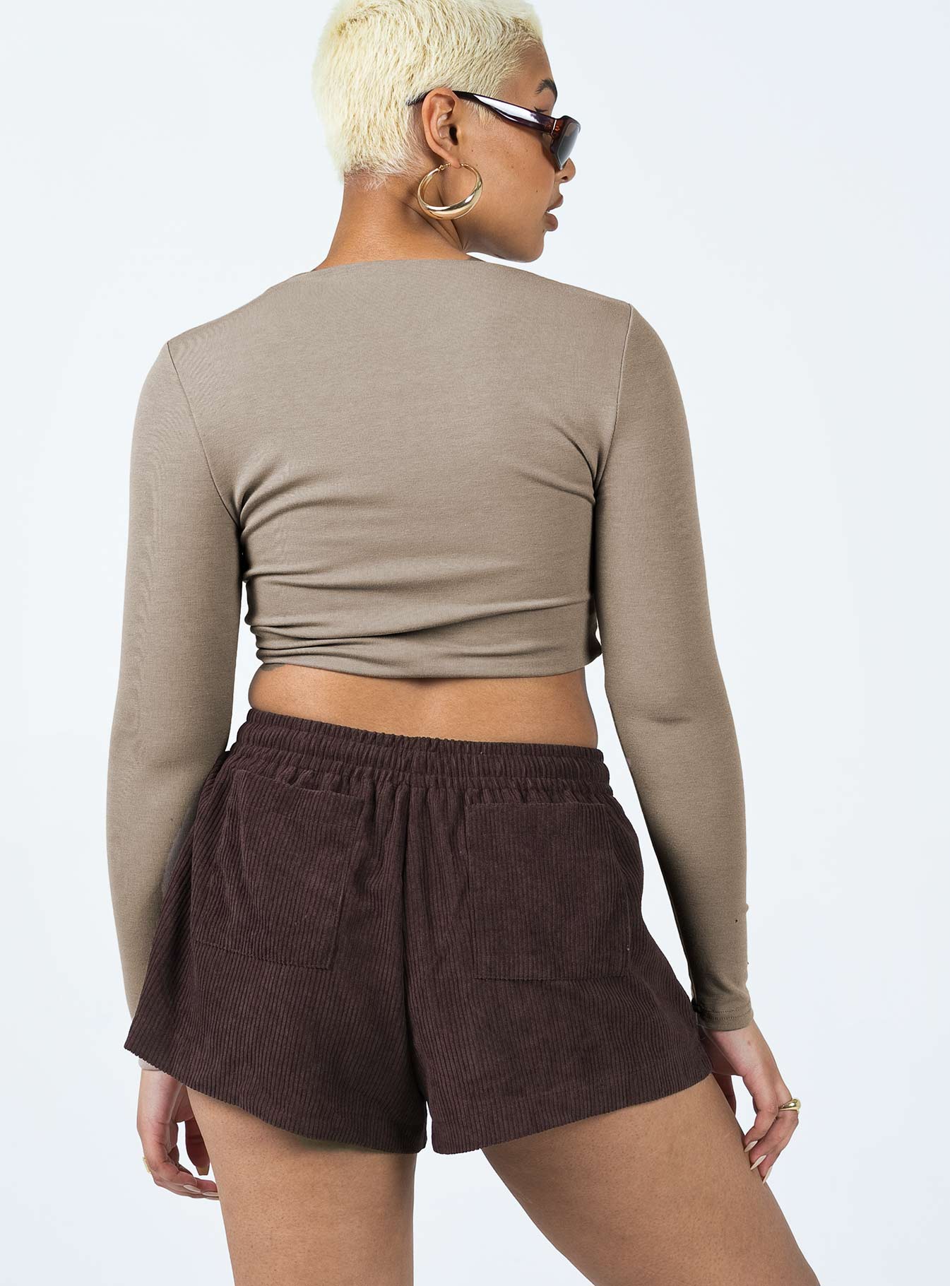 Beach House Shorts Cord Brown - Image 4