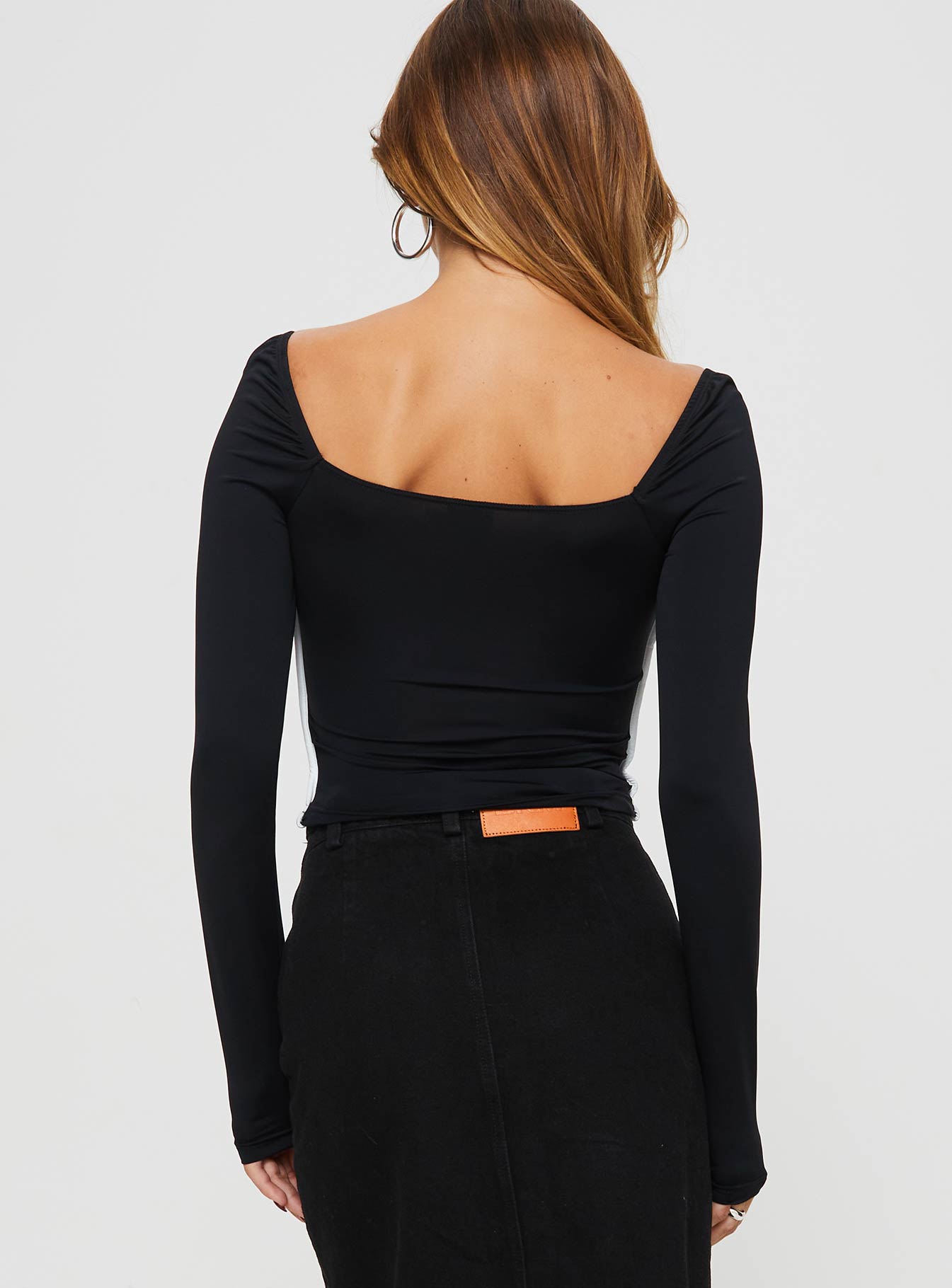 Maidenwell Contrast Long Sleeve Top Black - Image 5