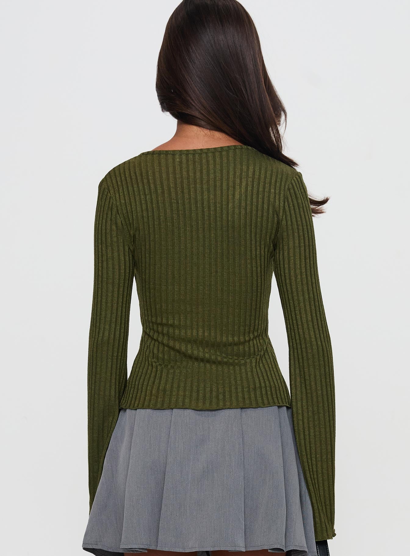 Allona Long Sleeve Top Green - Image 4
