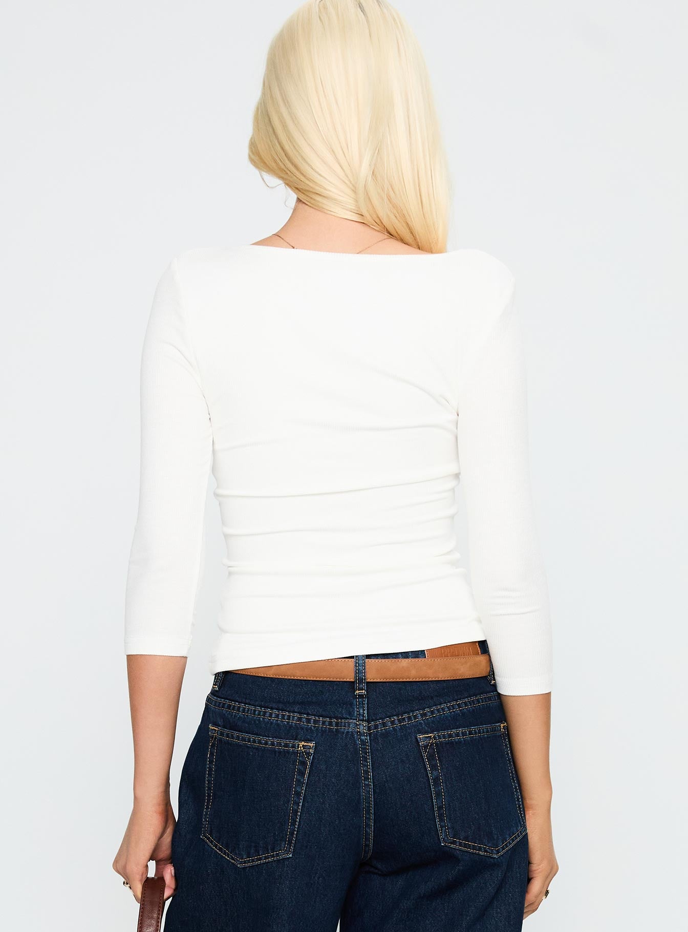 Desirae 3/4 Sleeve Top White - Image 5