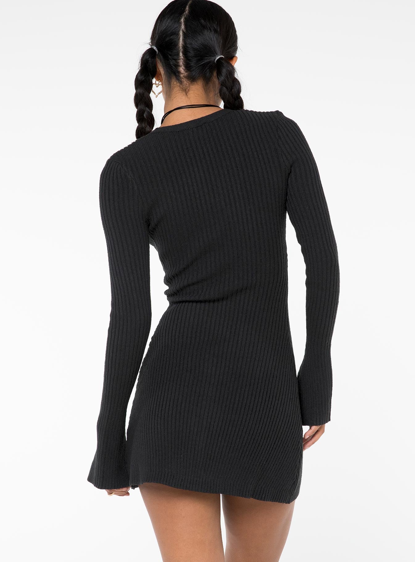 Waldin Long Sleeve Mini Dress Black - Image 5