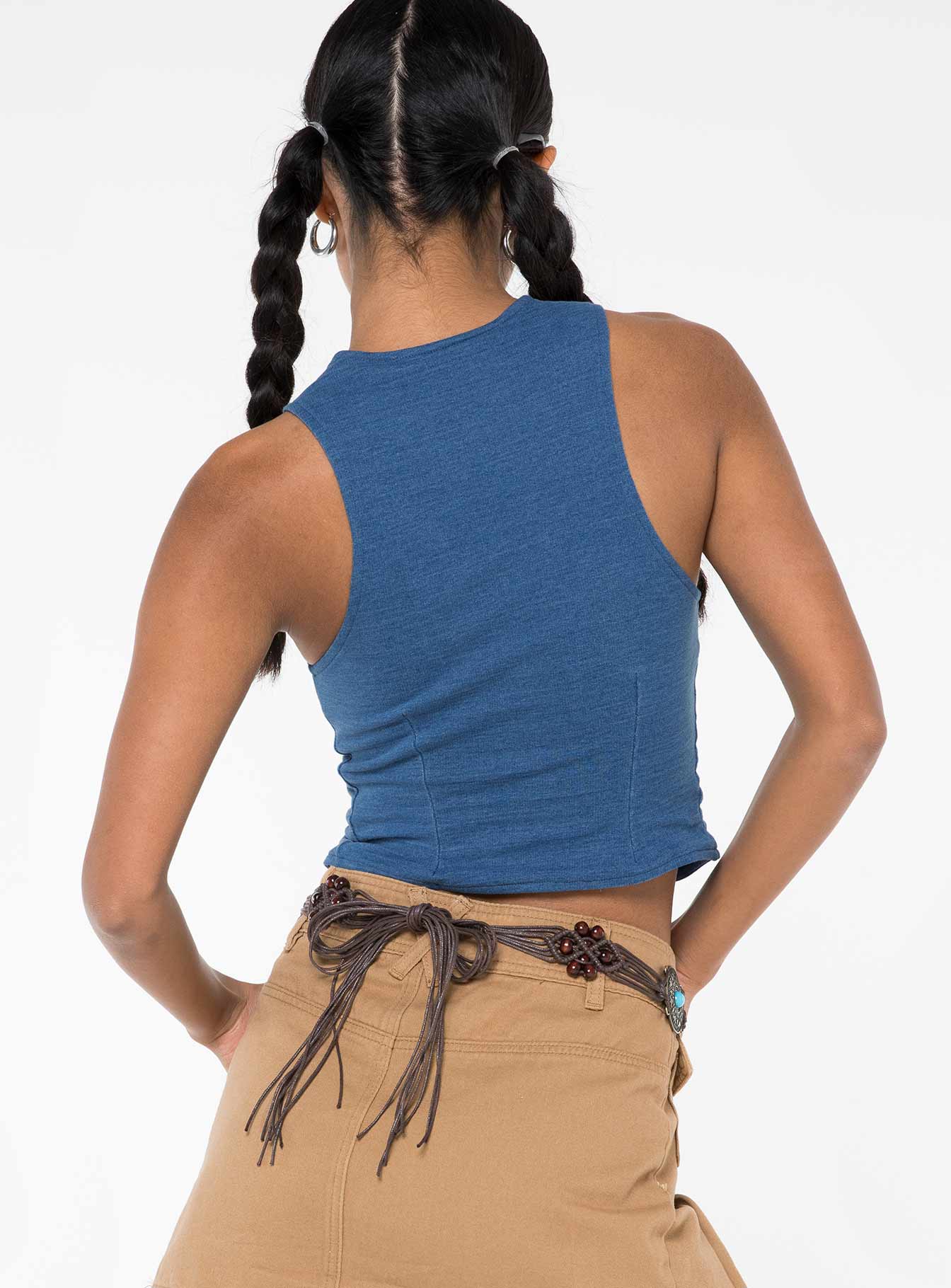 Zazie Tie Up Top Blue - Image 5