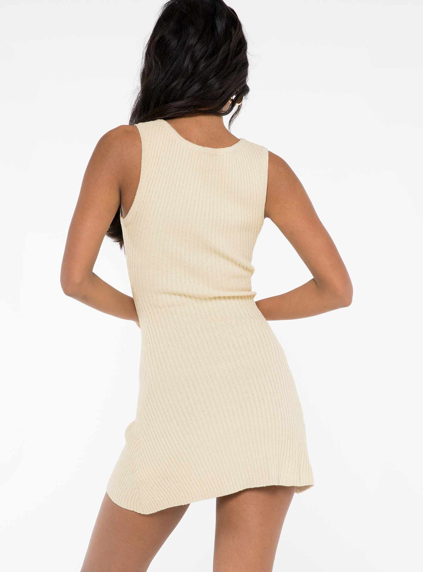 Osment Knit Mini Dress Cream - Image 5