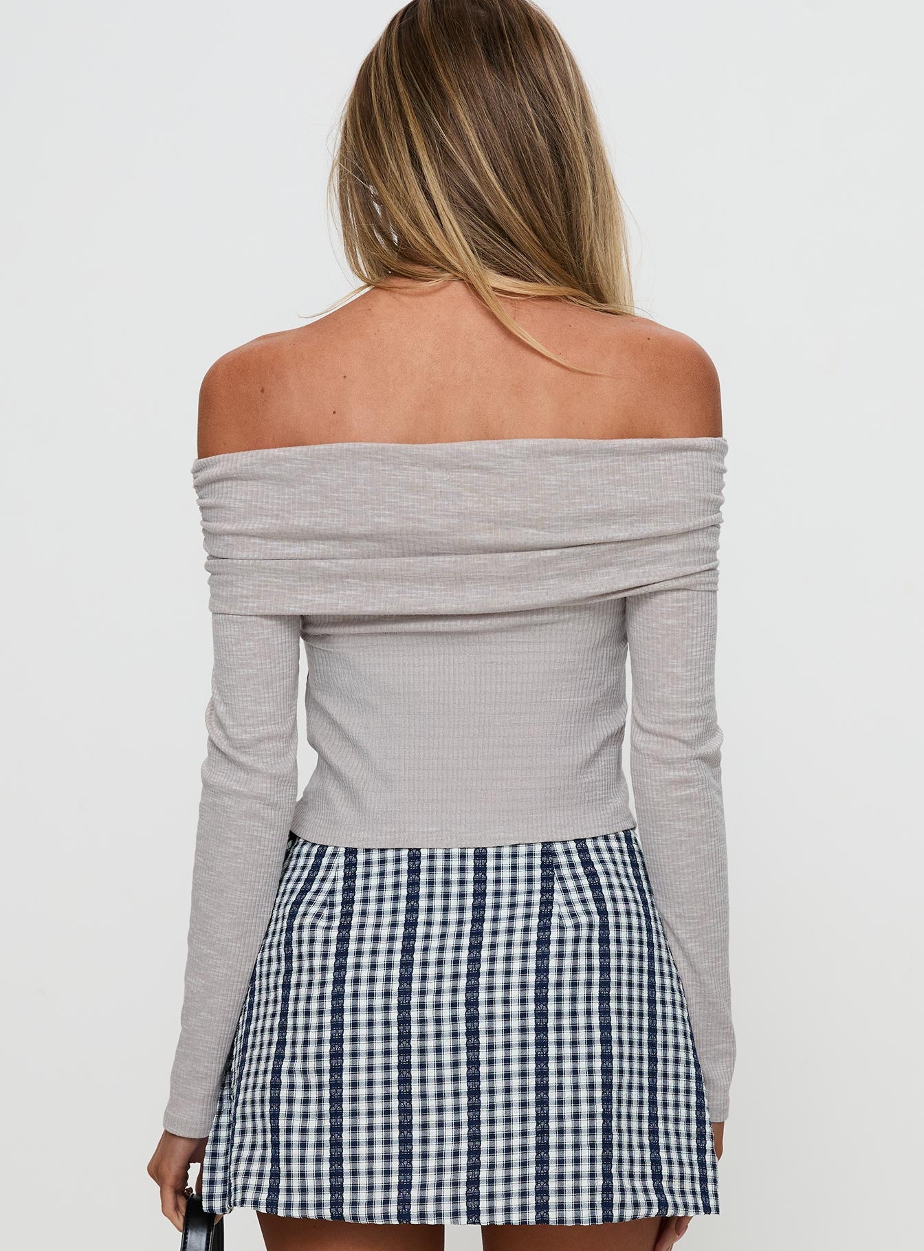 Victorea Off Shoulder Top Grey - Image 5