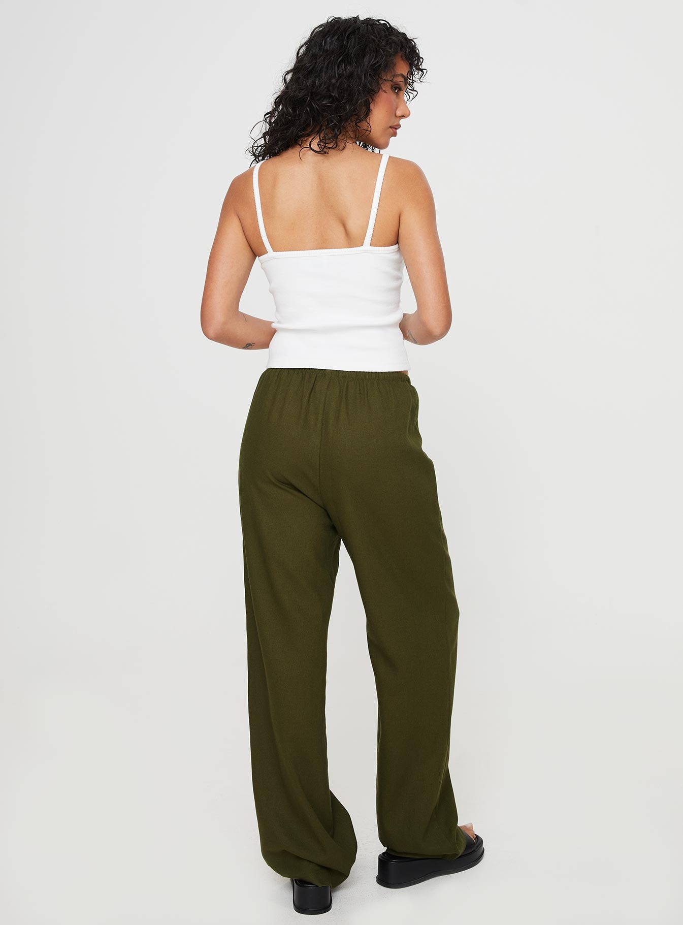 Breeta Drawstring Pants Olive - Image 5