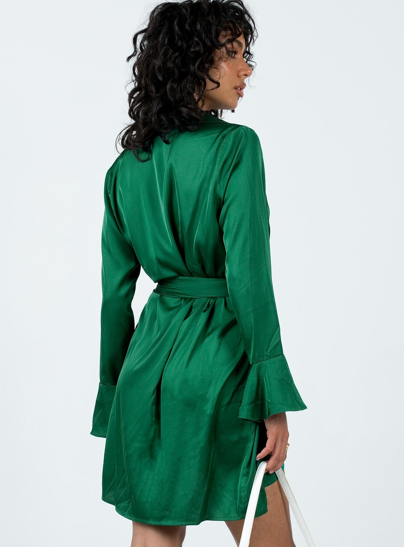 Spiers Wrap Mini Dress Green - Image 4