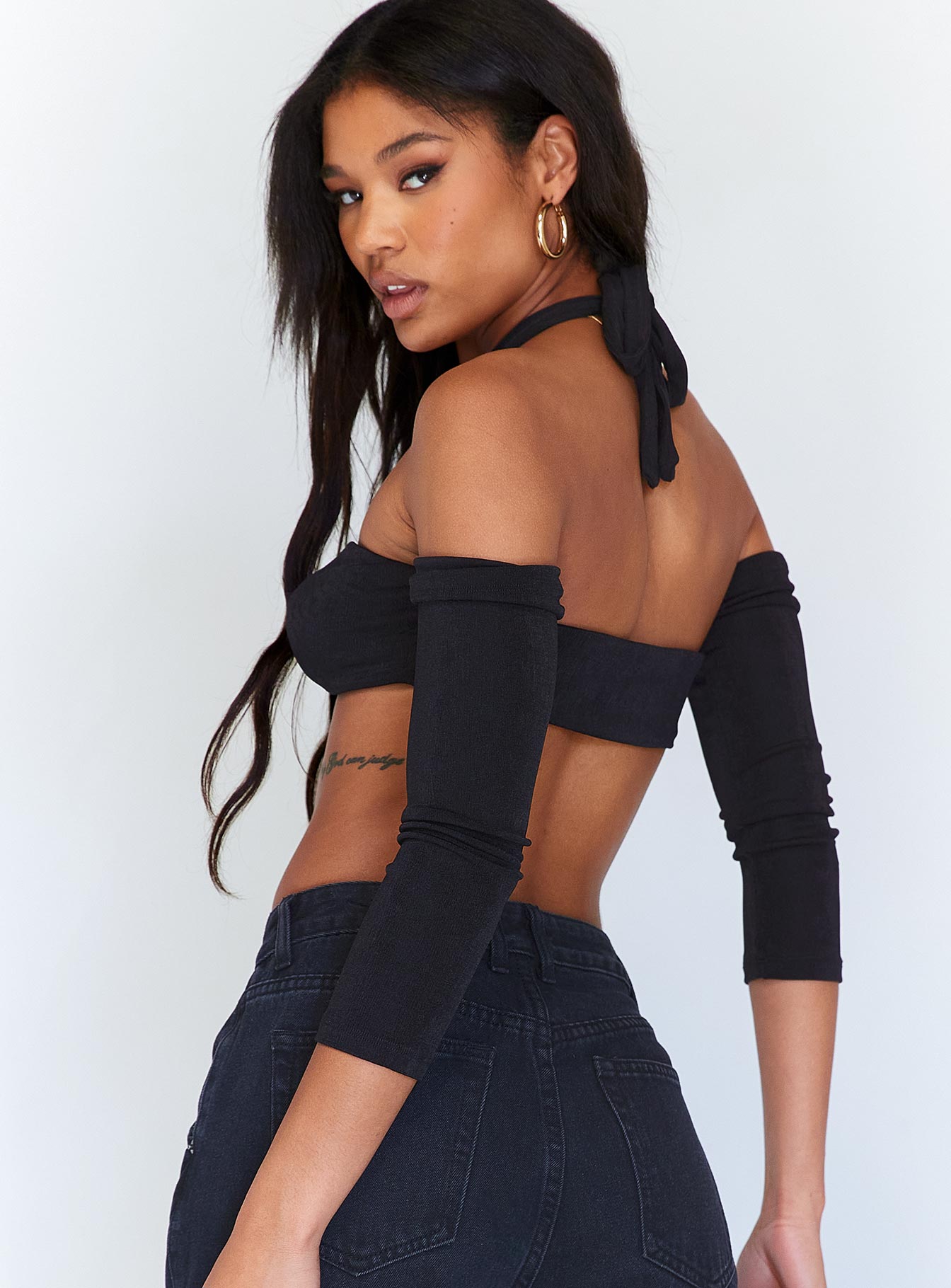 Soleil Long Sleeve Top Black - Image 4