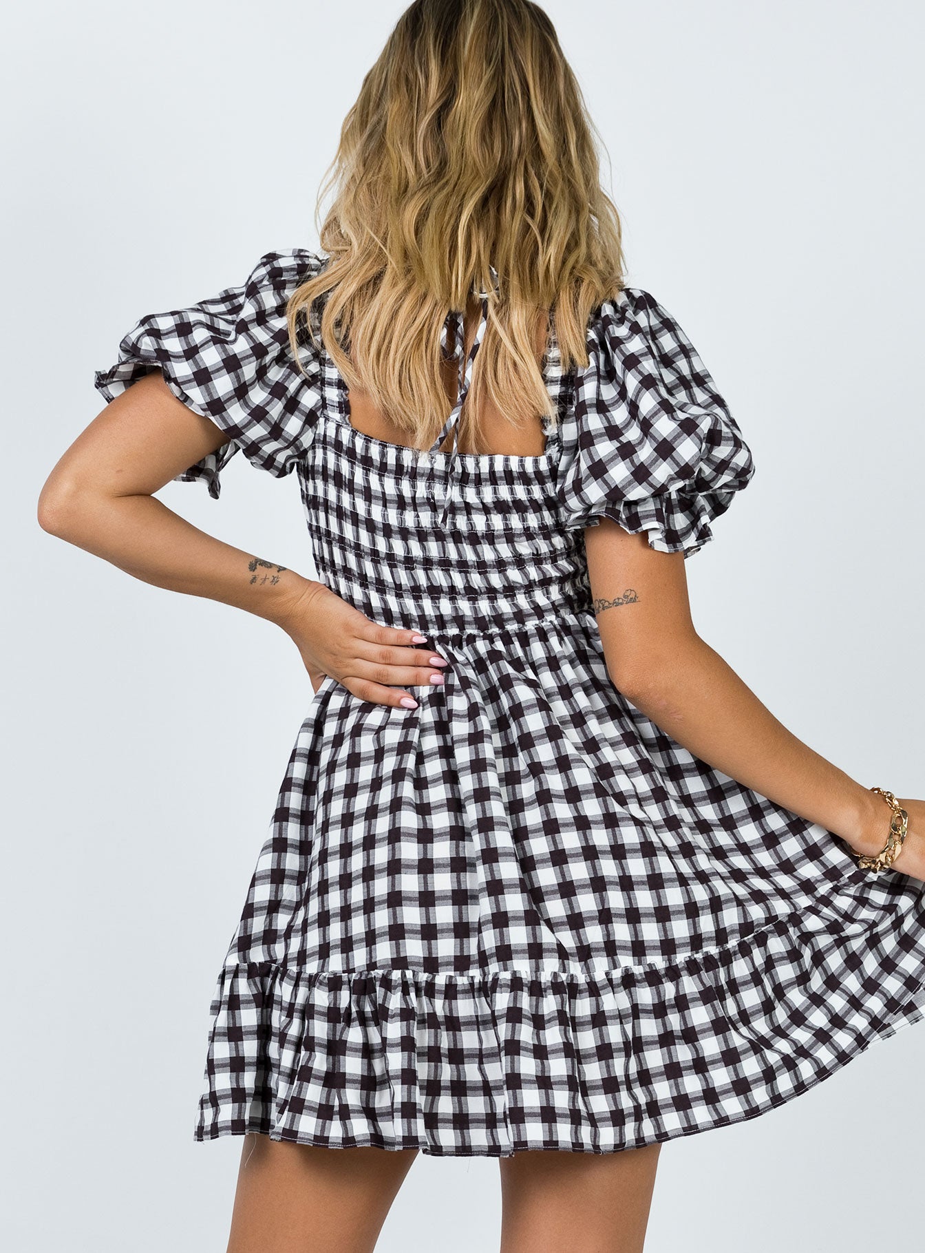 Adelio Mini Dress Black / White - Image 6