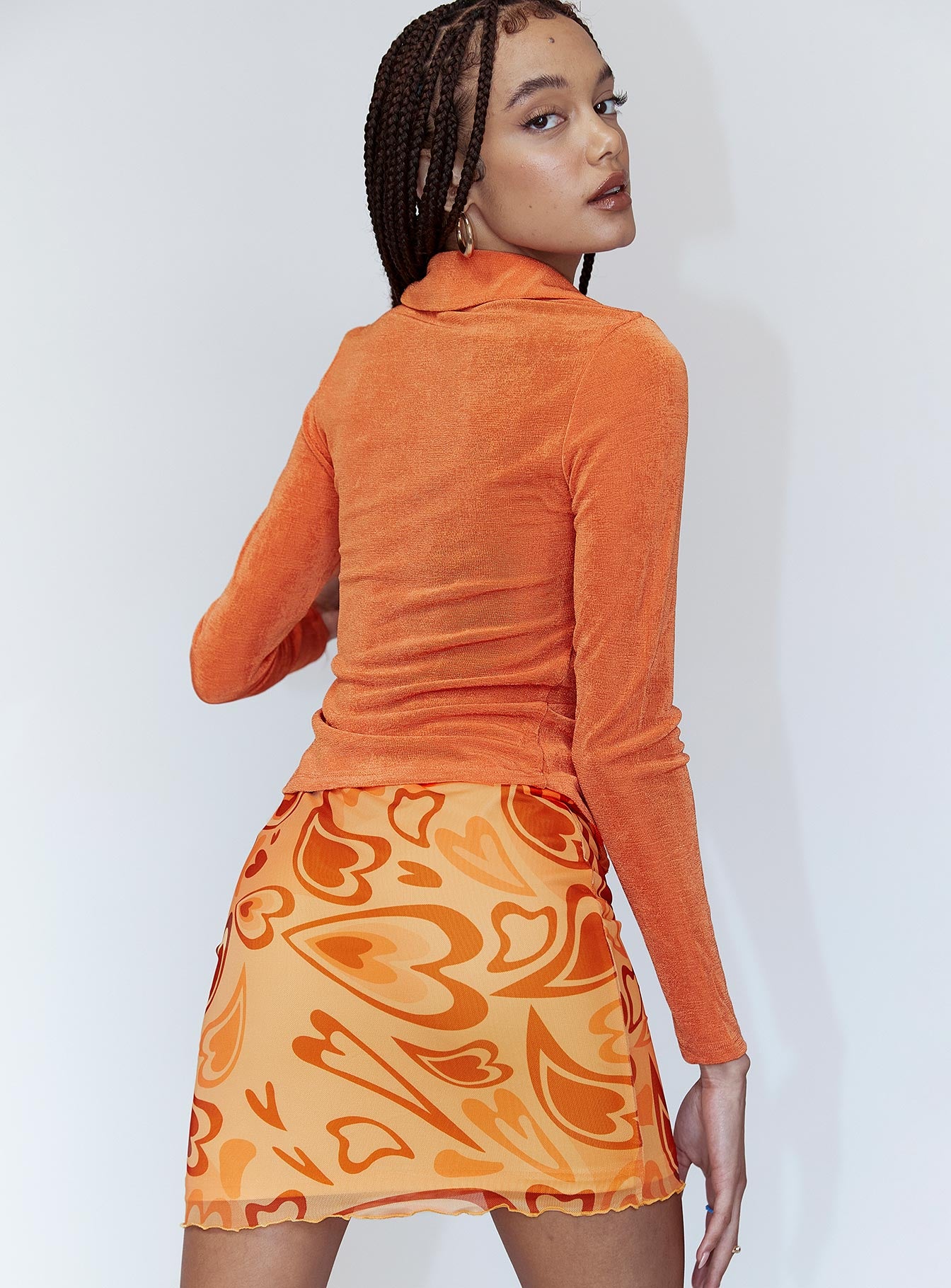 Theordore Mini Skirt Orange - Image 5