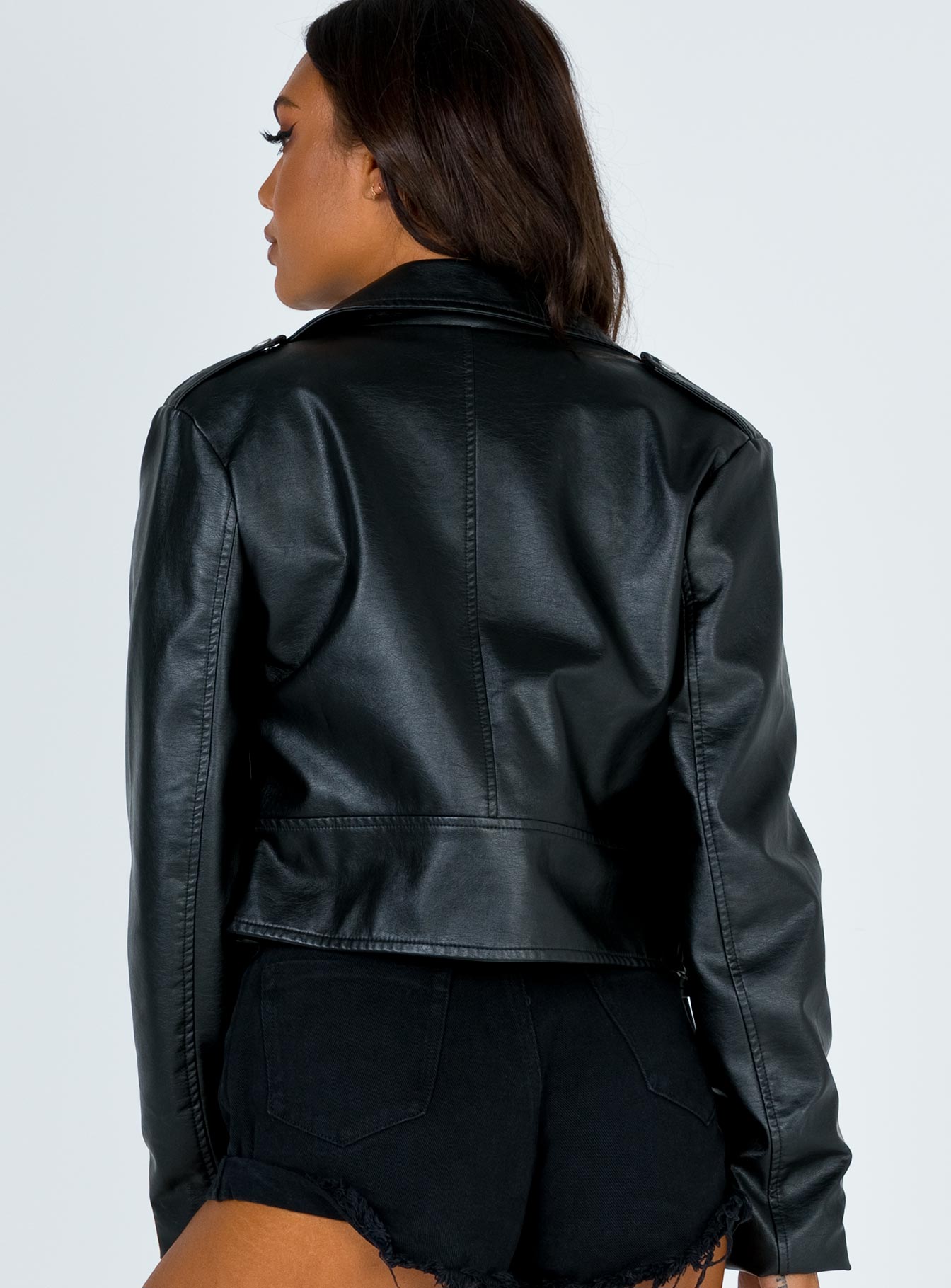 The Zeppelin Faux Leather Jacket Black - Image 7