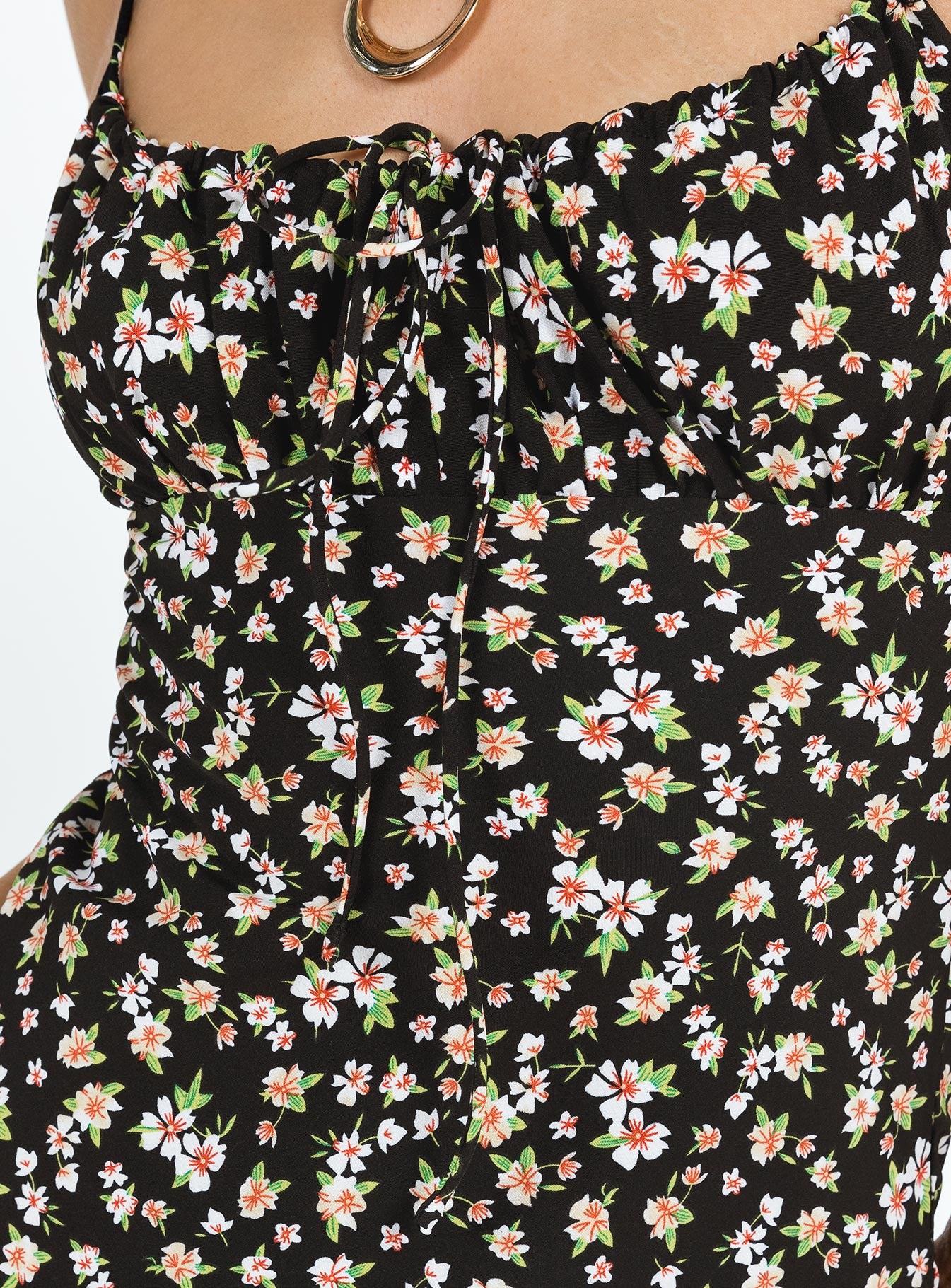 Kaplan Midi Dress Black / White Floral - Image 6