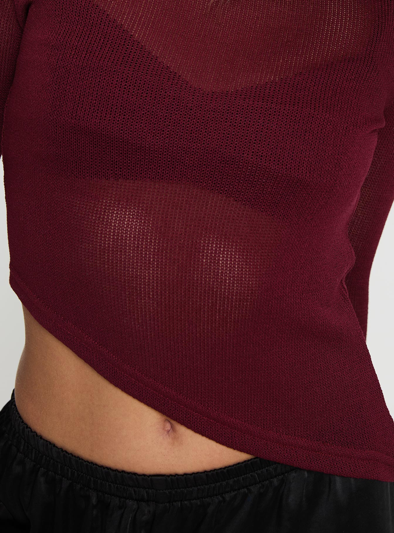 Pratt Long Sleeve Top Burgundy - Image 6
