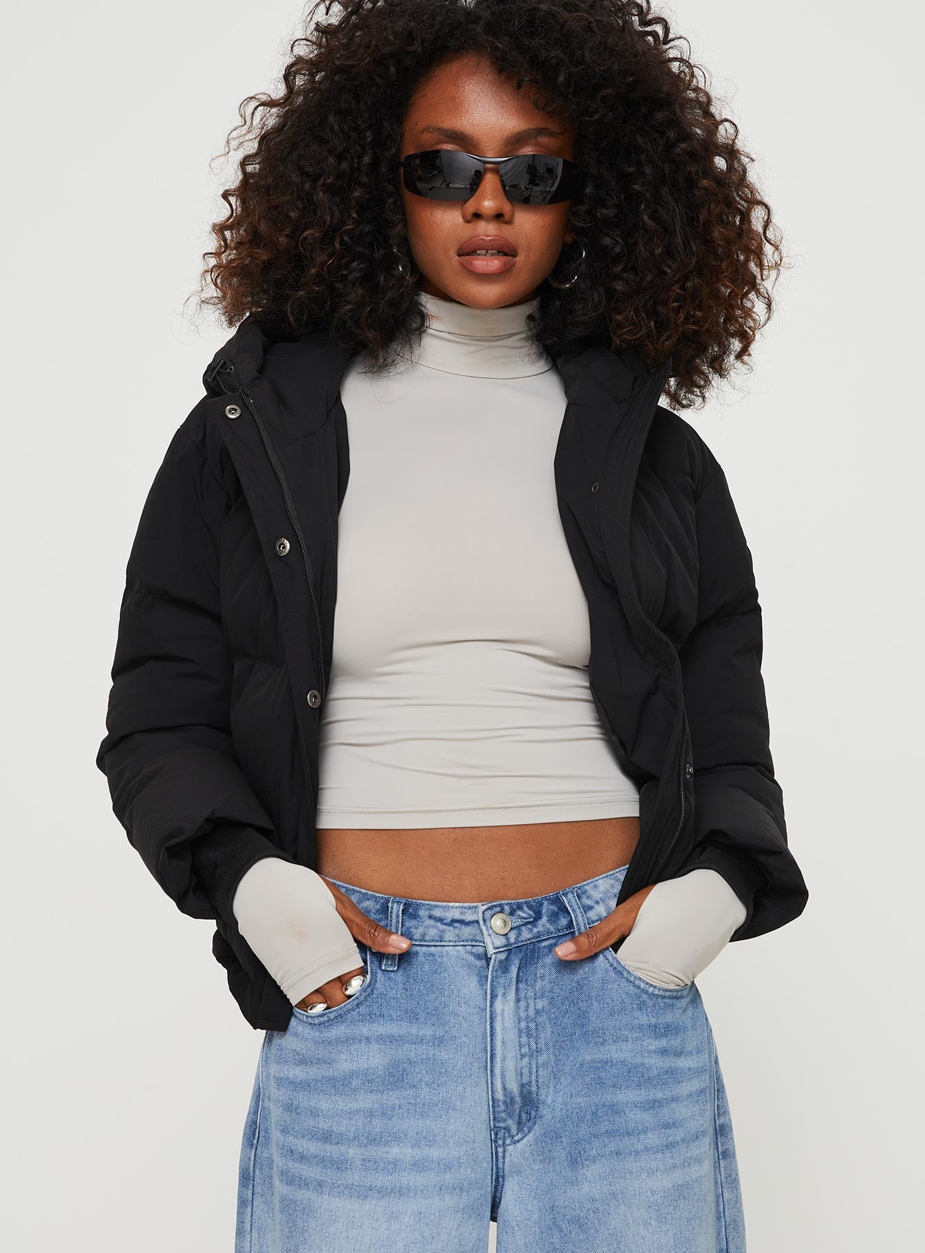 Morrie Hooded Puffer Jacket Black - Image 6